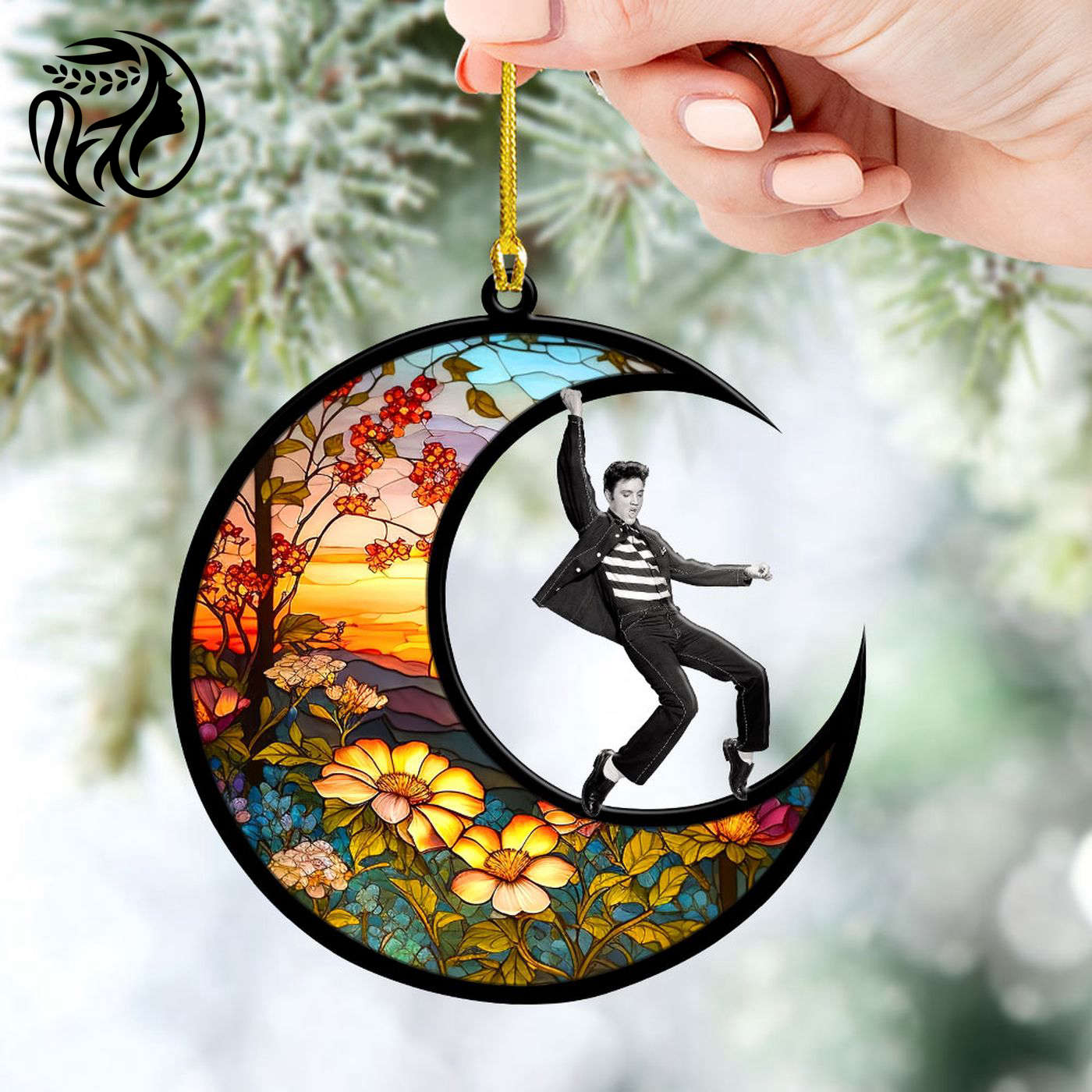 Elvis Presley 2-Side Printed Acrylic Ornament  - Gift for Christmas Day