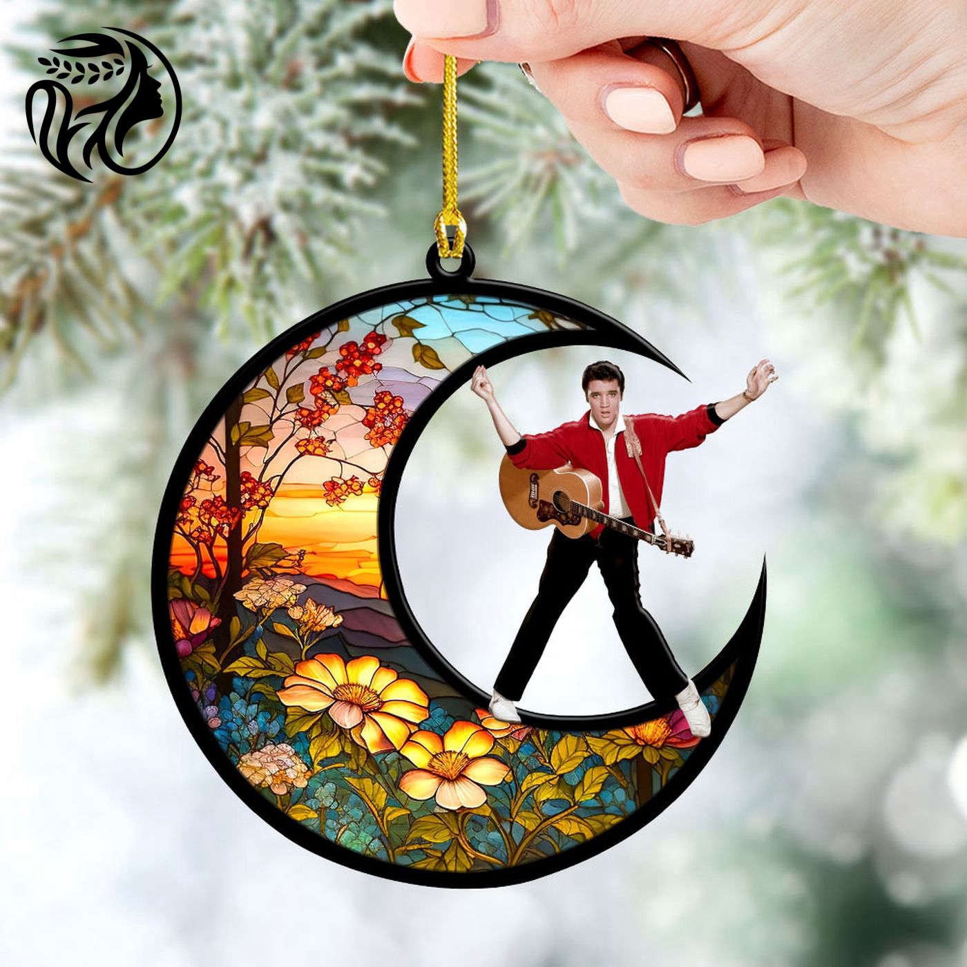 Elvis Presley 2-Side Printed Acrylic Ornament  - Gift for Christmas Day