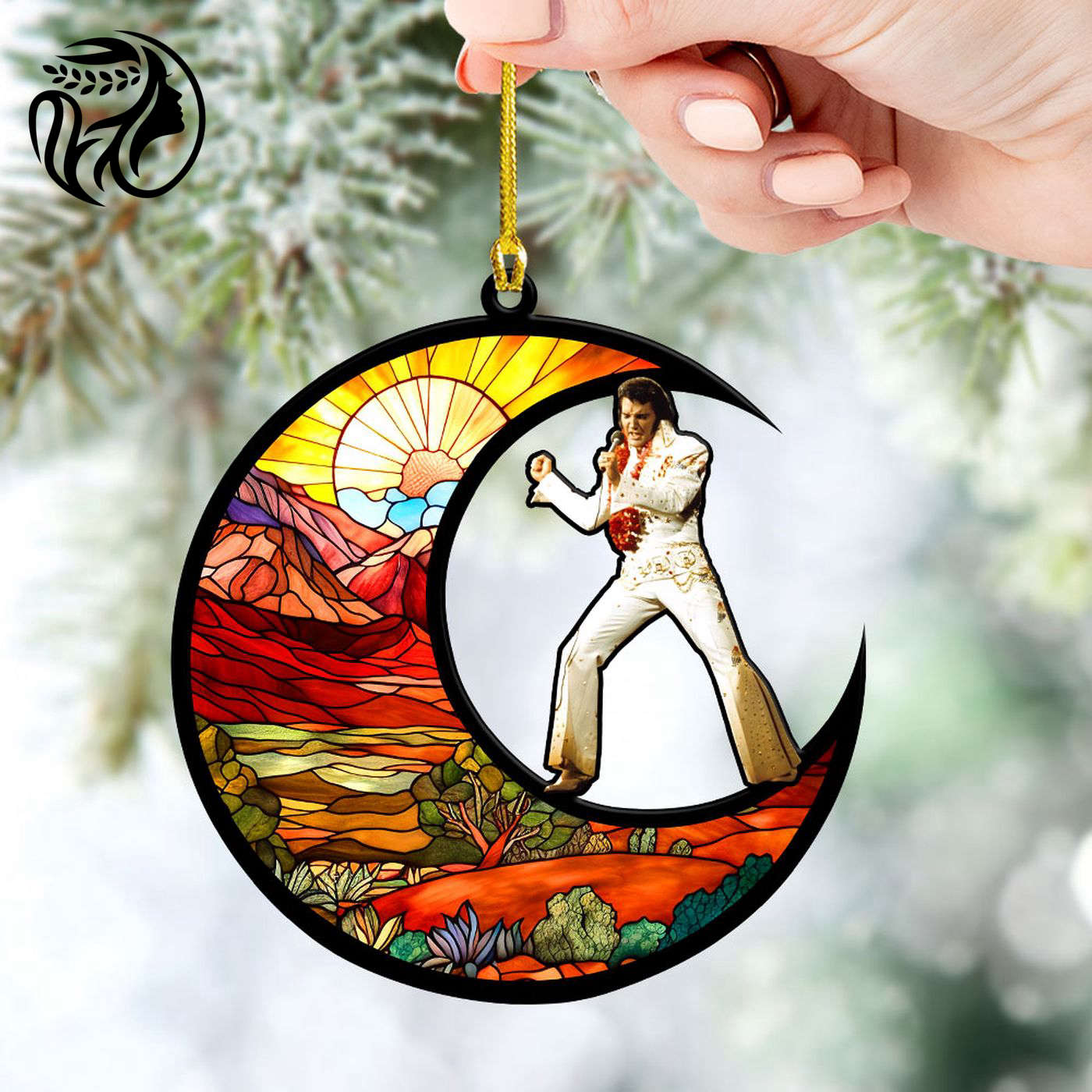 Elvis Presley 2-Side Printed Acrylic Ornament  - Gift for Christmas Day