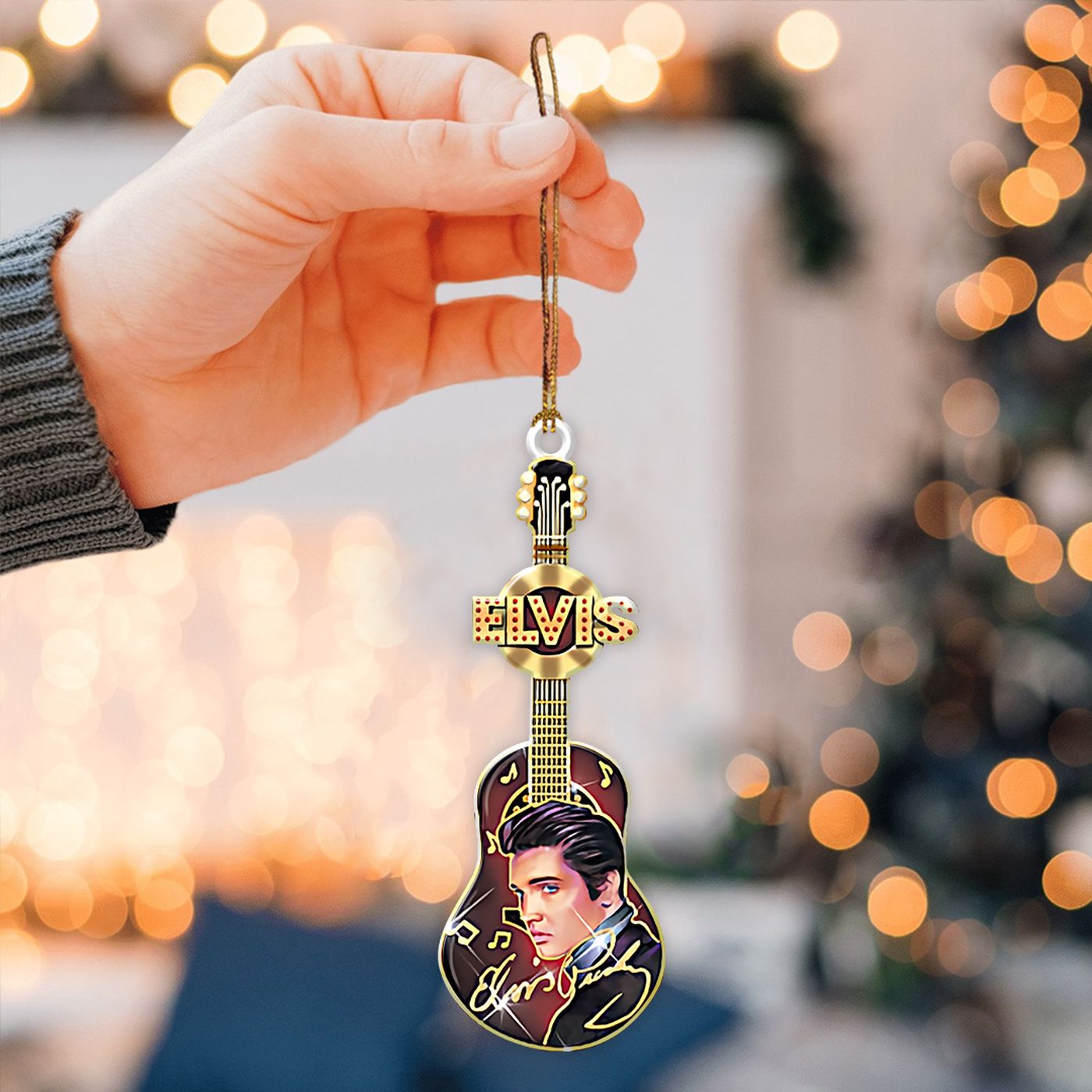 Elvis Presley 2-Side Printed Acrylic Ornament  – Gift for Christmas Day