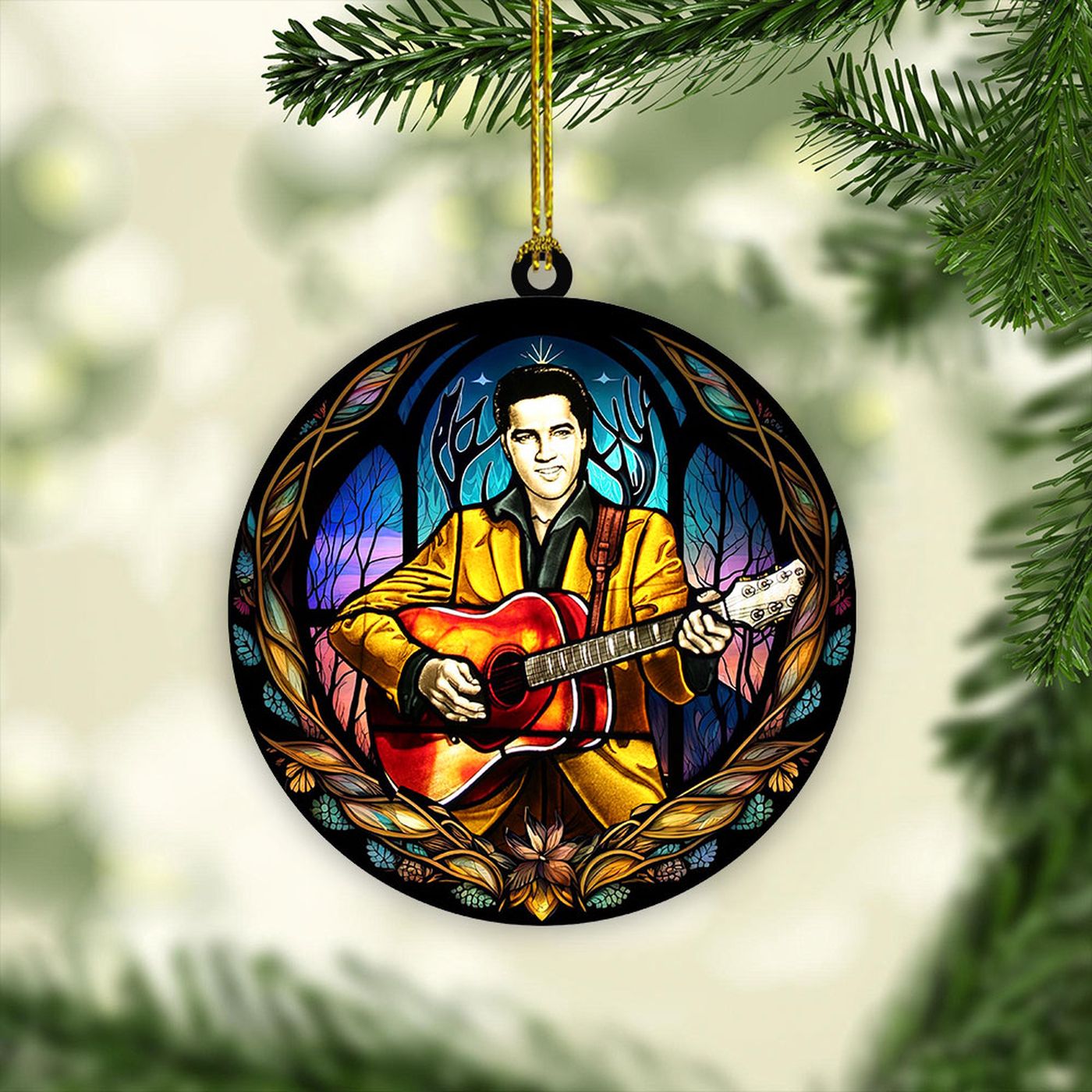 Elvis Presley 2-Side Printed Acrylic Ornament  – Gift for Christmas Day