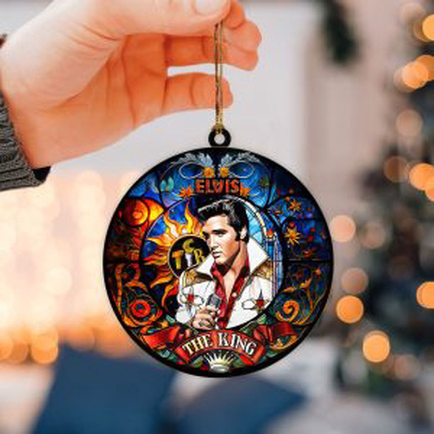 Elvis Presley 2-Side Printed Acrylic Ornament  – Gift for Christmas Day