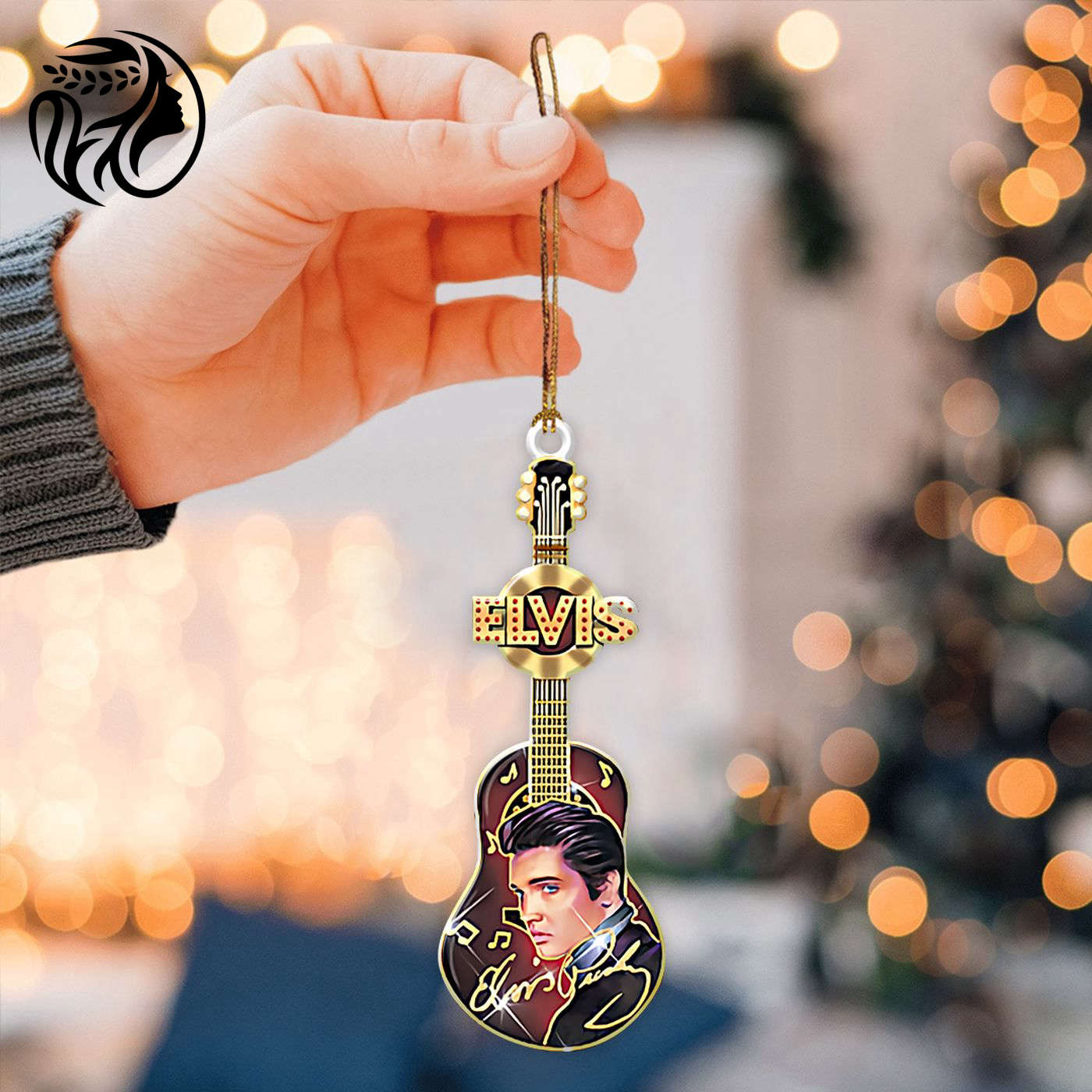 Elvis Presley 2-Side Printed Acrylic Ornament  – Gift for Christmas Day