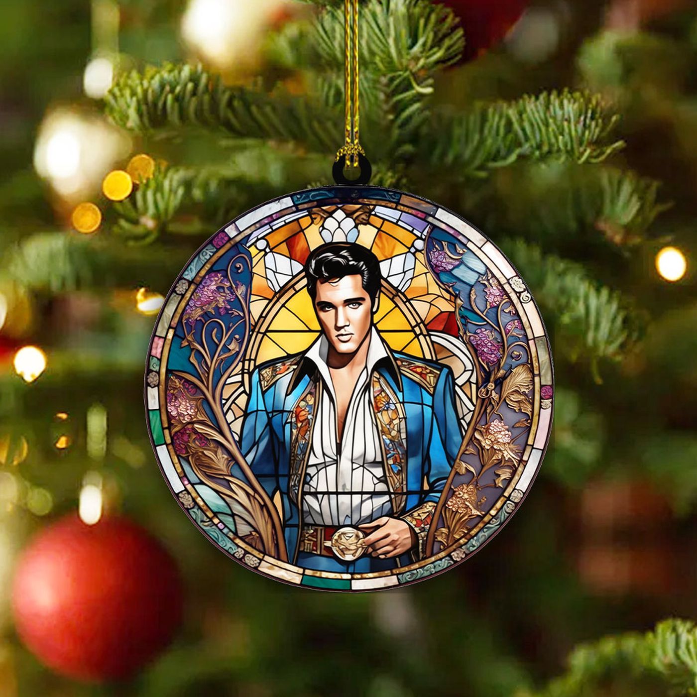 Elvis Presley 2-Side Printed Acrylic Ornament  – Gift for Christmas Day