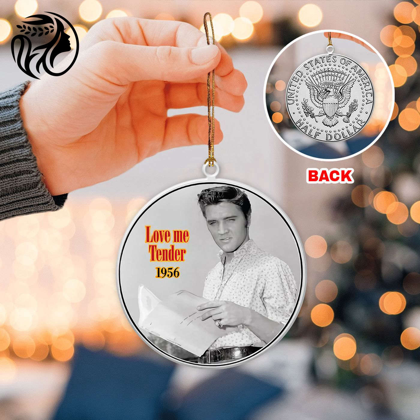 Elvis Presley 2-Side Printed Acrylic Ornament  – Gift for Christmas Day
