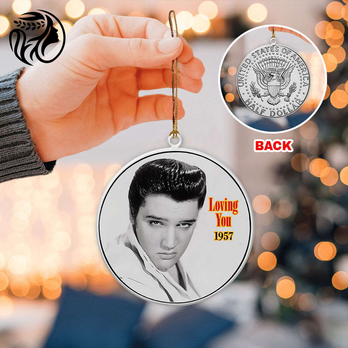 Elvis Presley 2-Side Printed Acrylic Ornament  – Gift for Christmas Day