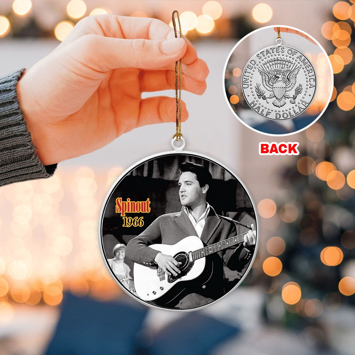 Elvis Presley 2-Side Printed Acrylic Ornament  – Gift for Christmas Day