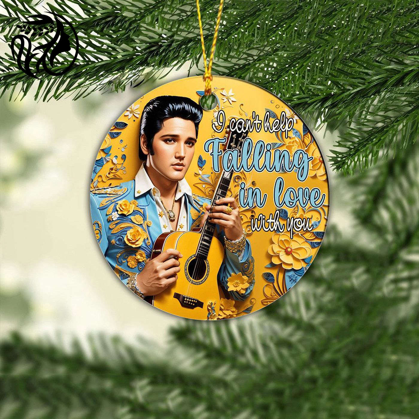 Elvis Presley 2-Side Printed Acrylic Ornament  – Gift for Christmas Day