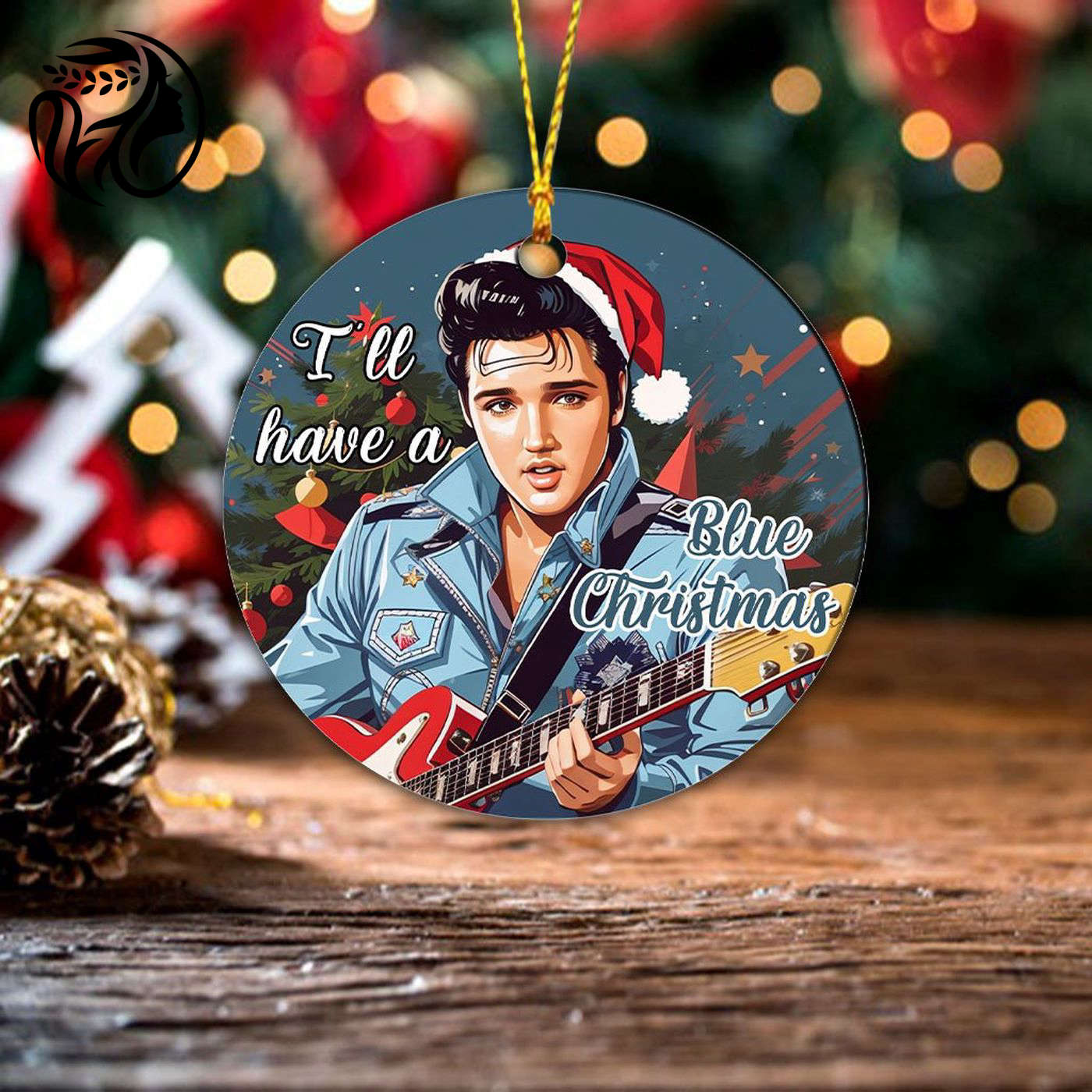 Elvis Presley 2-Side Printed Acrylic Ornament  – Gift for Christmas Day