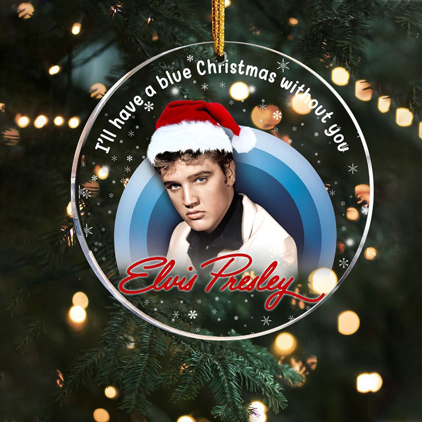 Elvis Presley Clear 1-Sided Acrylic Ornament Gift