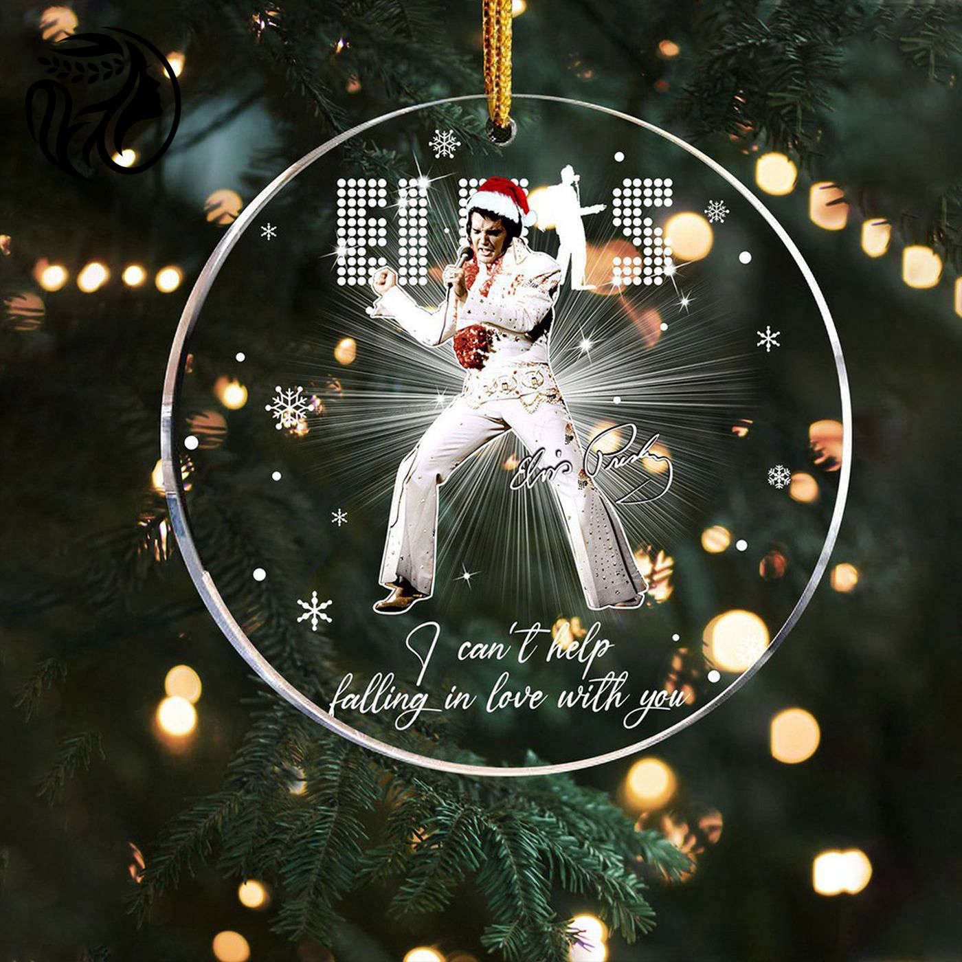 Elvis Presley Clear 1-Sided Acrylic Ornament  - Gift for Christmas Day