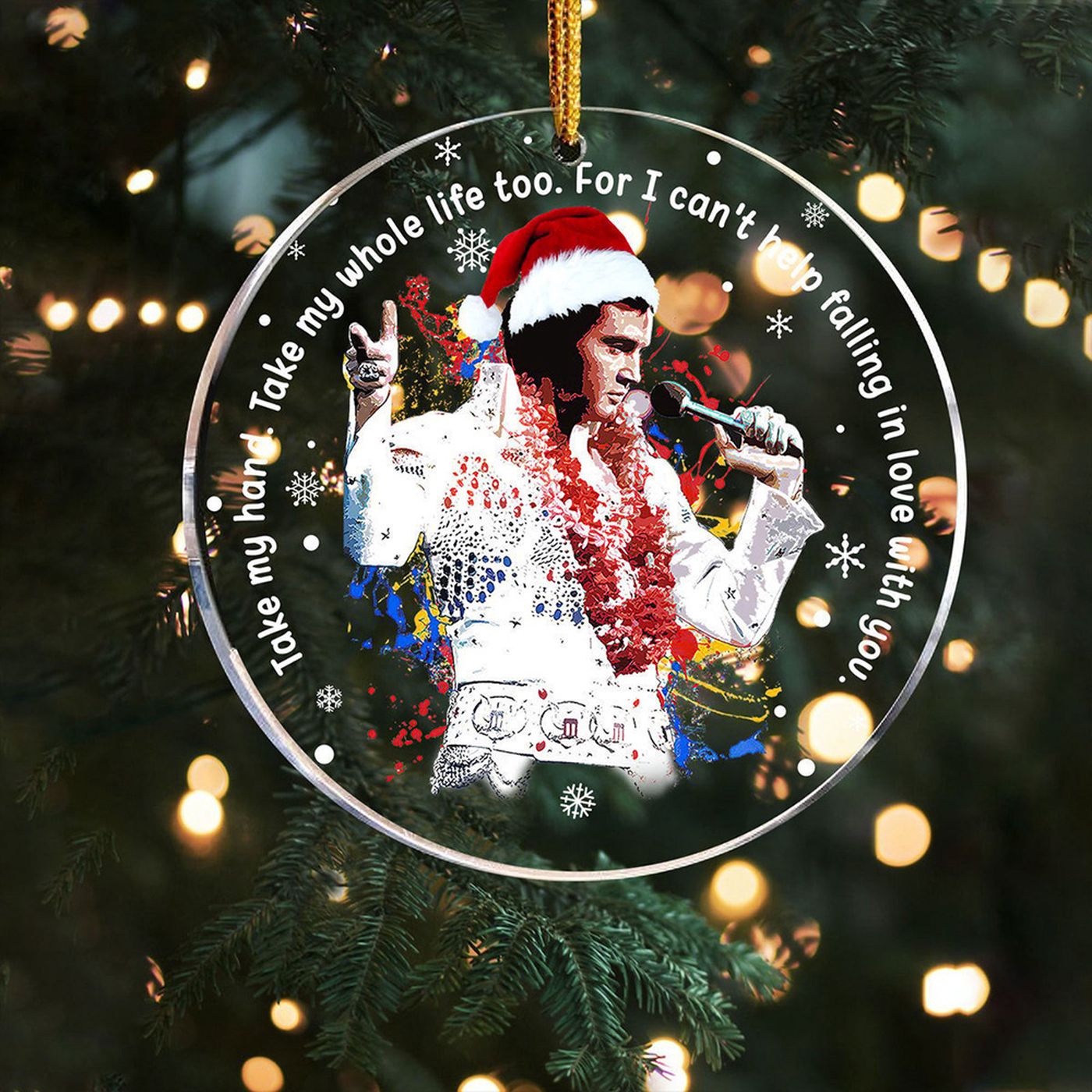 Elvis Presley Clear 1-Sided Acrylic Ornament – Gift for Christmas Day Elvis Presley Clear 1-Sided Acrylic Ornament – Gift for Christmas Day