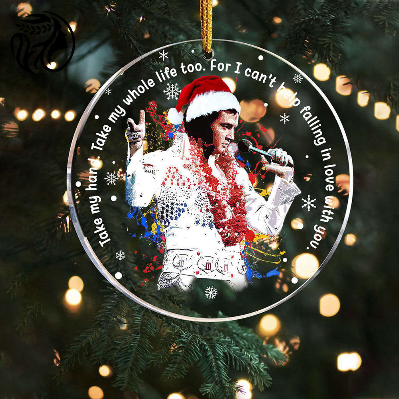 Elvis Presley Clear 1-Sided Acrylic Ornament  - Gift for Christmas Day