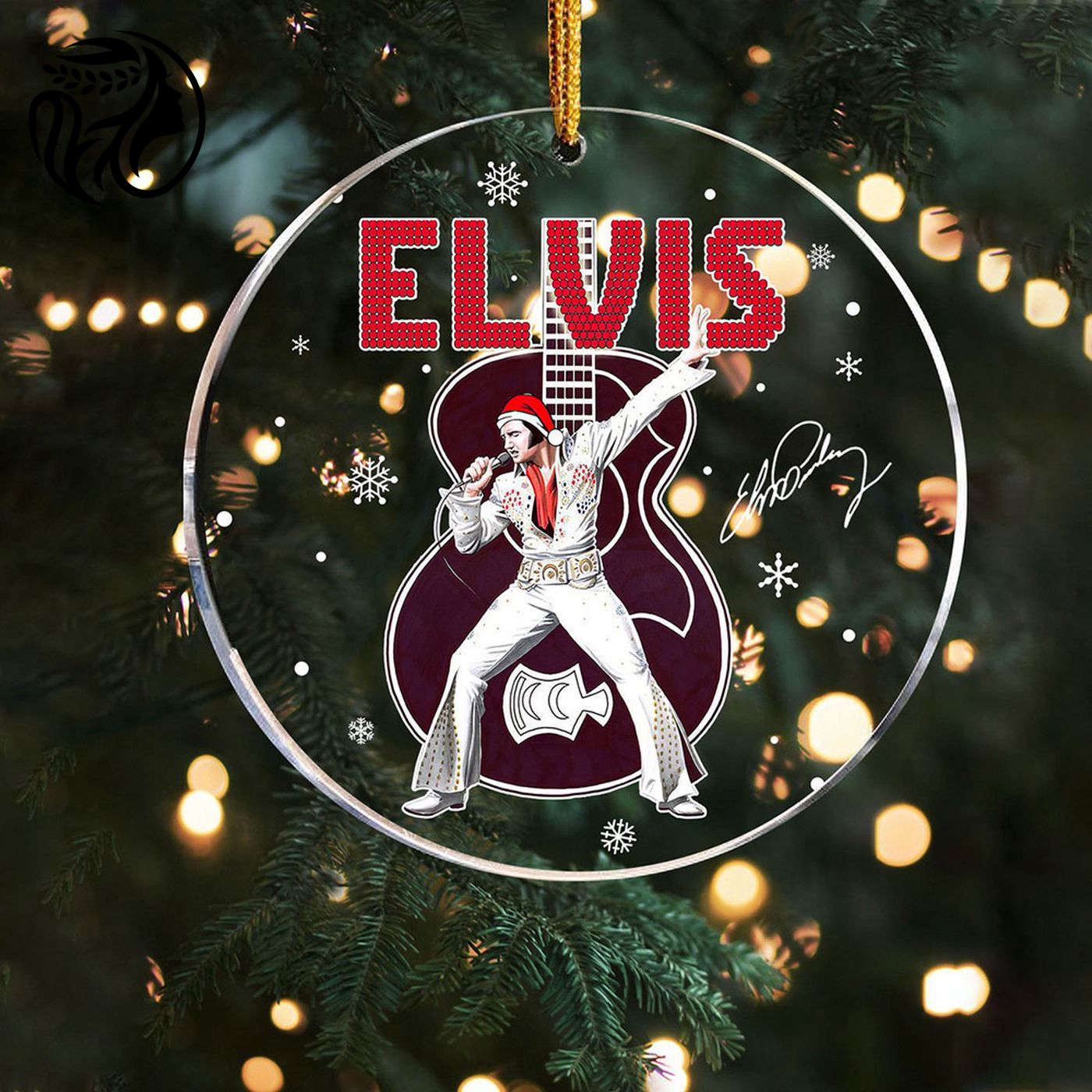 Elvis Presley Clear 1-Sided Acrylic Ornament  – Gift for Christmas Day