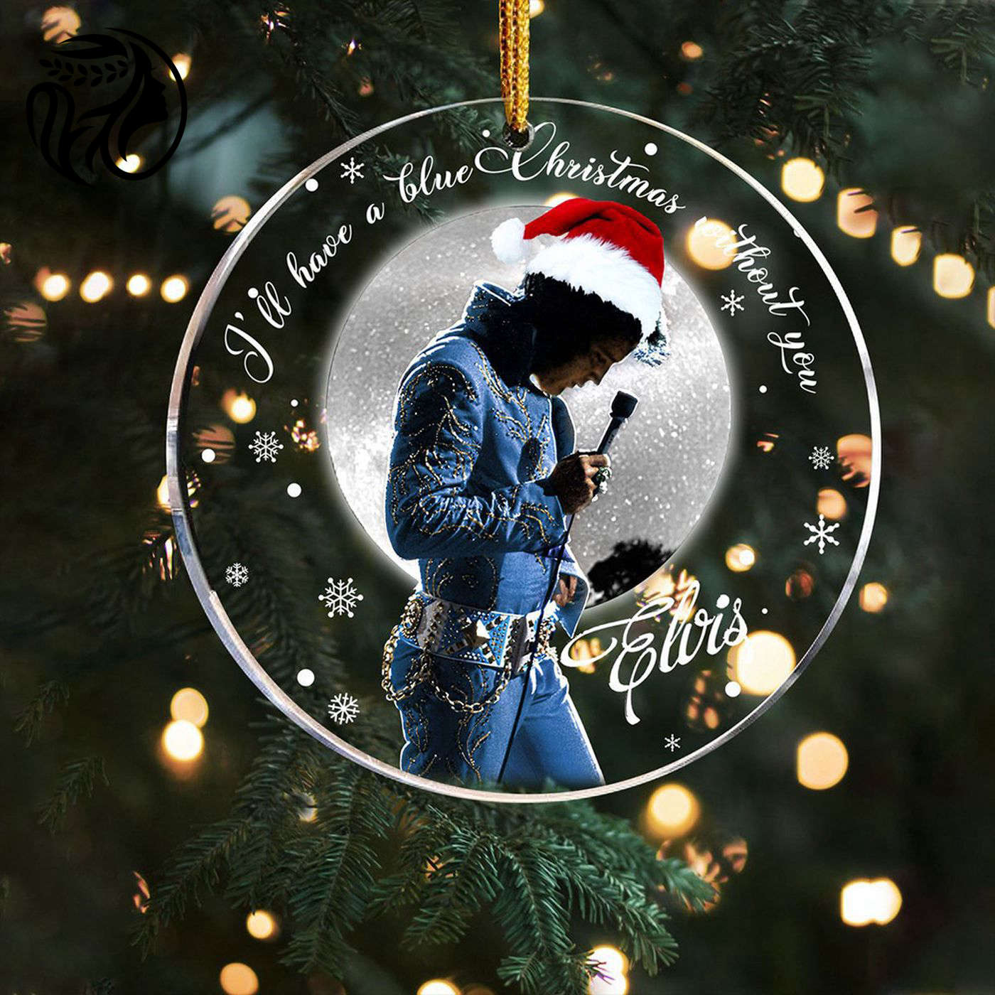 Elvis Presley Clear 1-Sided Acrylic Ornament  – Gift for Christmas Day