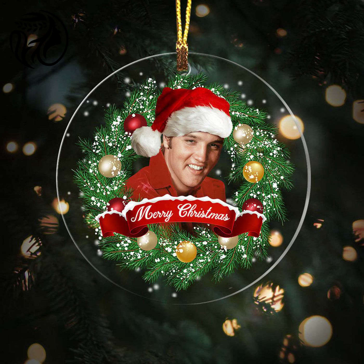 Elvis Presley Clear 1-Sided Acrylic Ornament  - Gift for Christmas Day