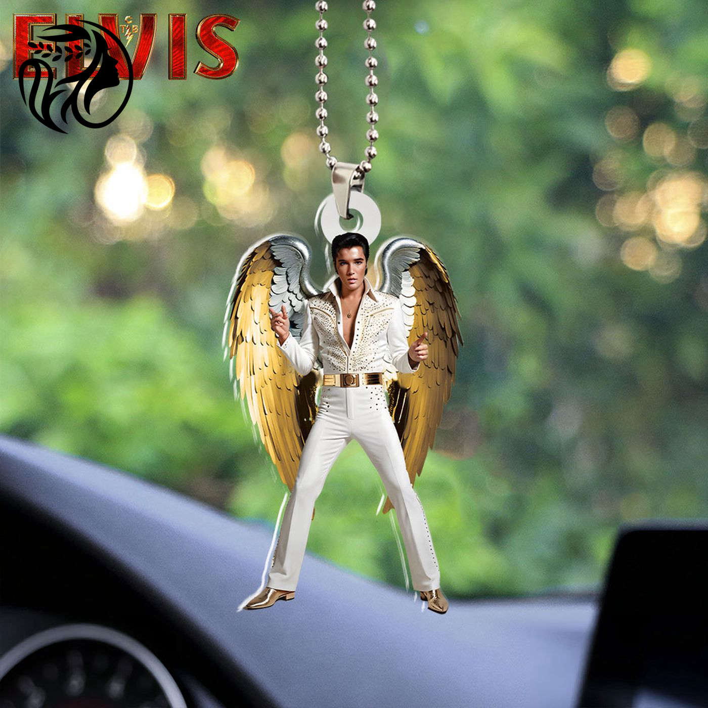 Elvis Presley Custom Shape 2-sided Acrylic Car Ornament Gift