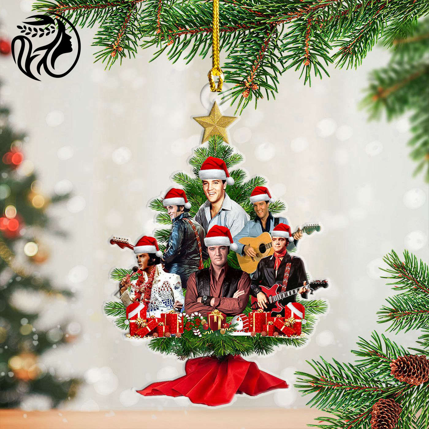 Elvis Presley Custom Shape Clear 1-sided Acrylic Ornament Gift
