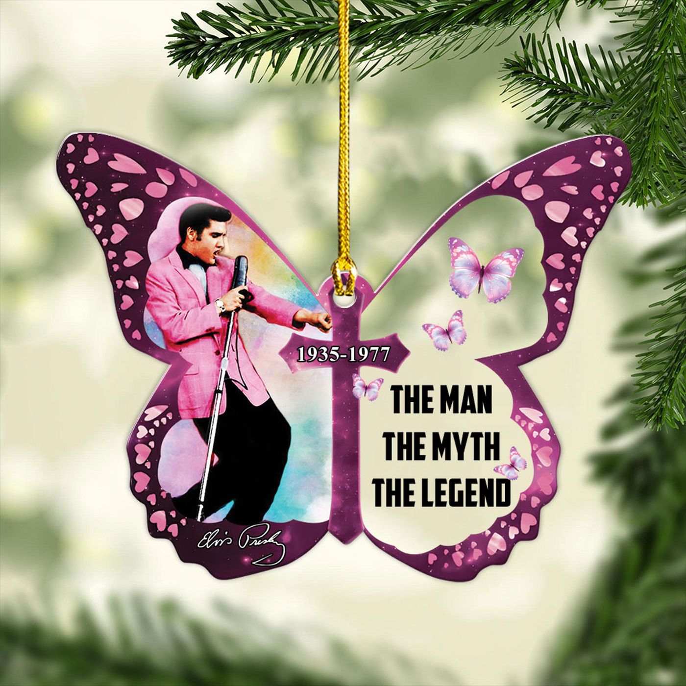 Elvis Presley Custom Shape Clear 1-sided Acrylic Ornament Gift