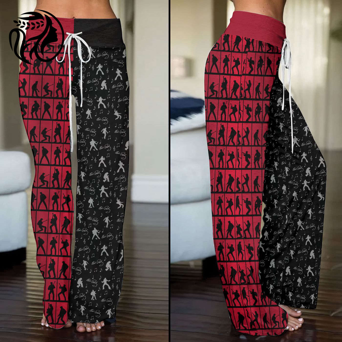 Elvis Presley High-Waisted Straight-Leg Trousers  -  - Gift for Women for Women