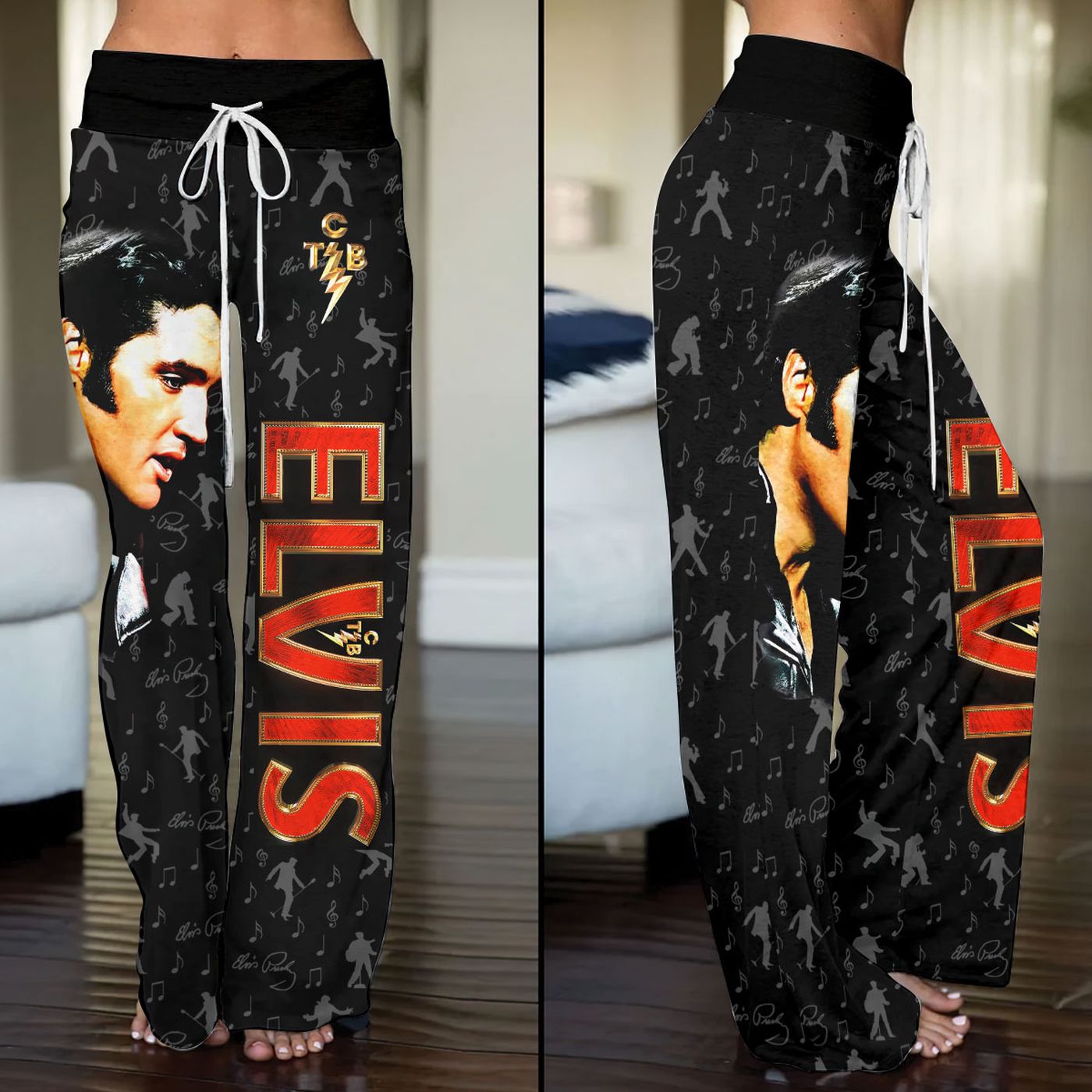 Elvis Presley High-Waisted Straight-Leg Trousers – – Gift for Women for Women Elvis Presley High-Waisted Straight-Leg Trousers – – Gift for Women for Women