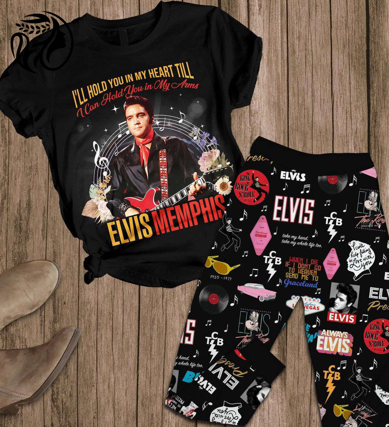 Elvis Presley Pajamas: Women s Set King of Rock n Roll Shirt – Perfect Elvis Lover Gift!