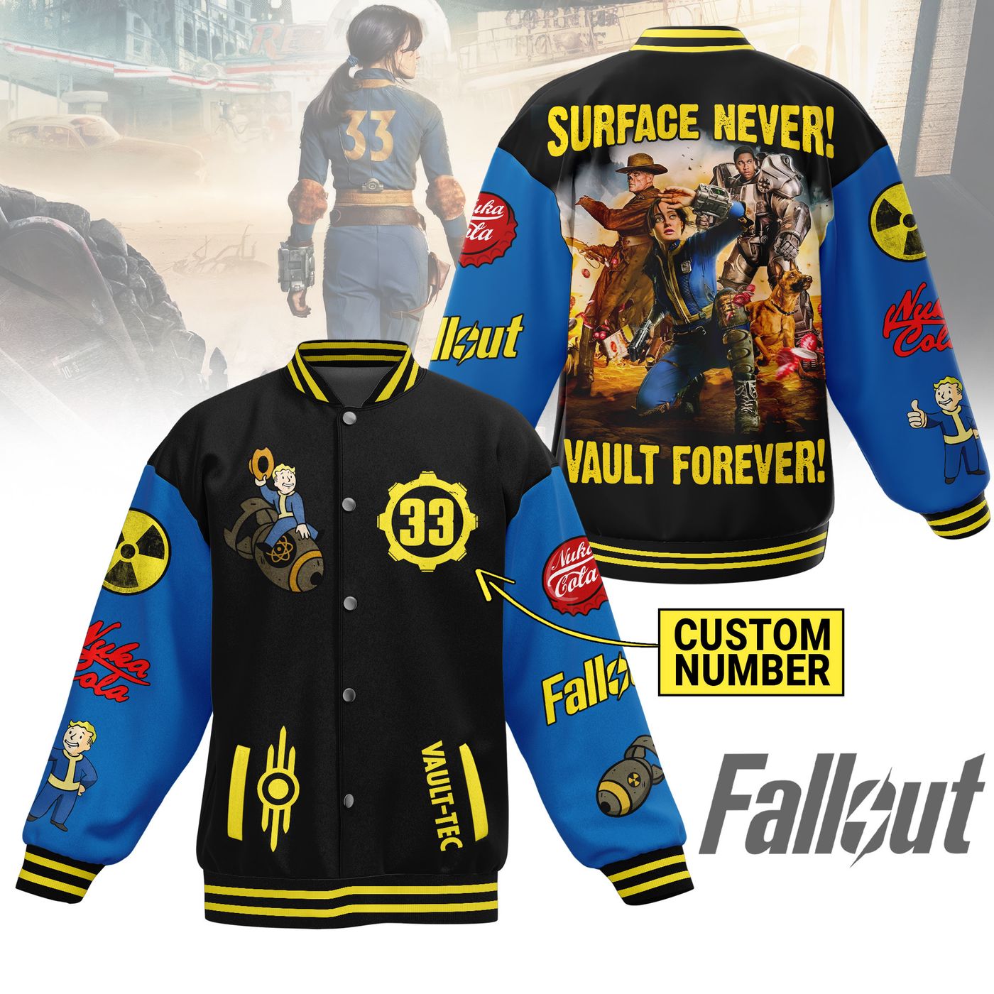 Fallout New Premium Baseball Jacket Gift For Fan Fallout New Premium Baseball Jacket Gift For Fan