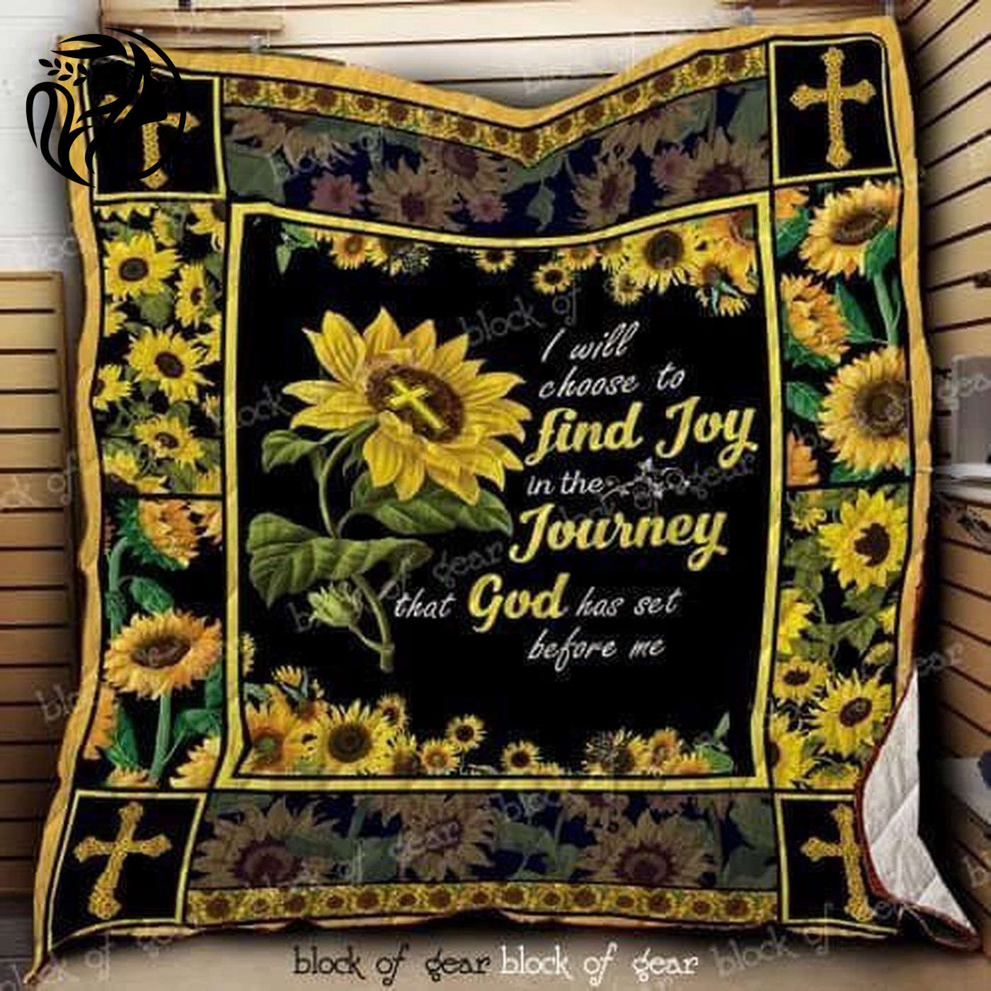 Discover Divine Beauty: Sunflower 3D Custom Quilt – Find God s Grace!