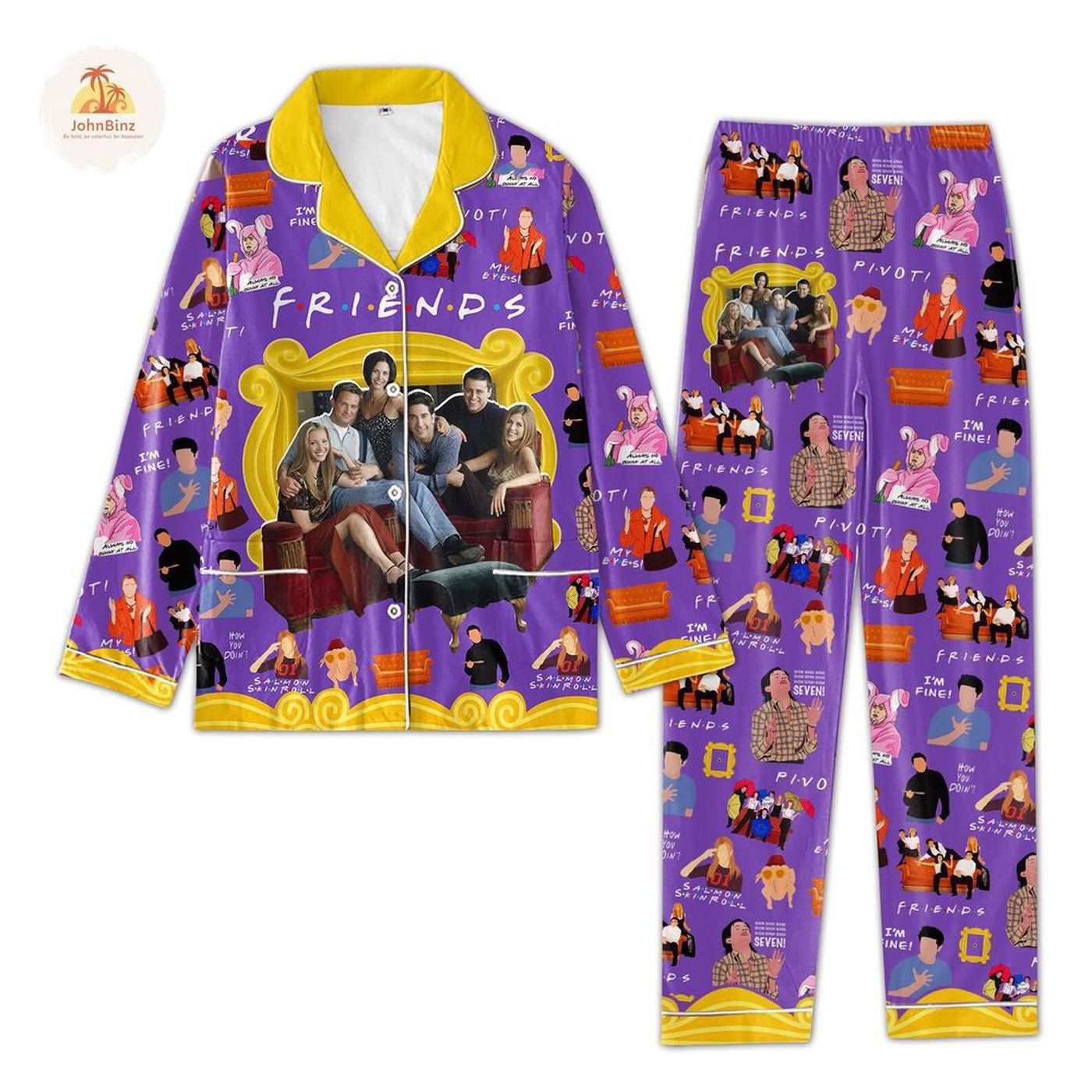 Cozy Friends Movie Pajamas Set: Trendy Womens PJs