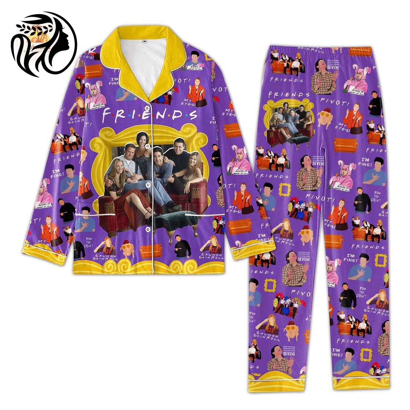 Cozy Friends Movie Pajamas Set: Trendy Womens PJs