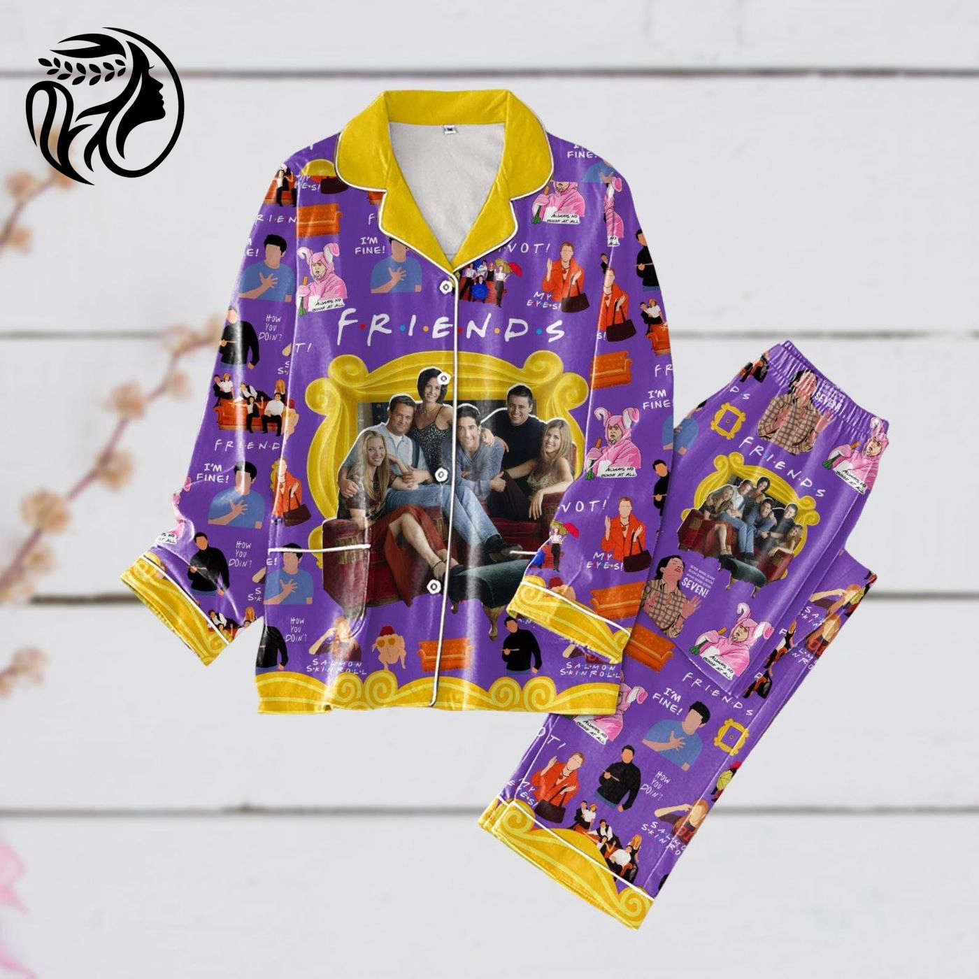 Friends TV Show Pajamas Set: Chandler Bing Friends Pjs Holiday Movie Pjs – Perfect Gift For Bff Party-Worthy Womens Pajamas
