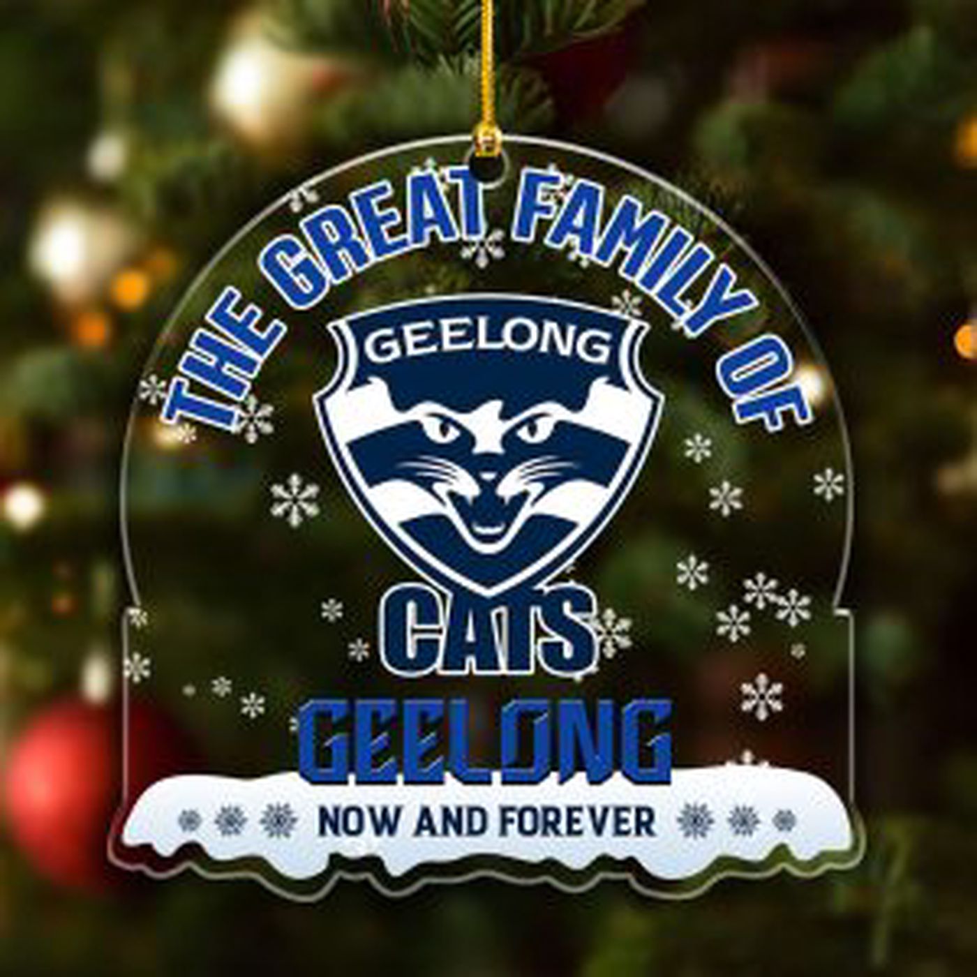 Geelong Football Club Custom Shape Clear 1-sided Acrylic Ornament