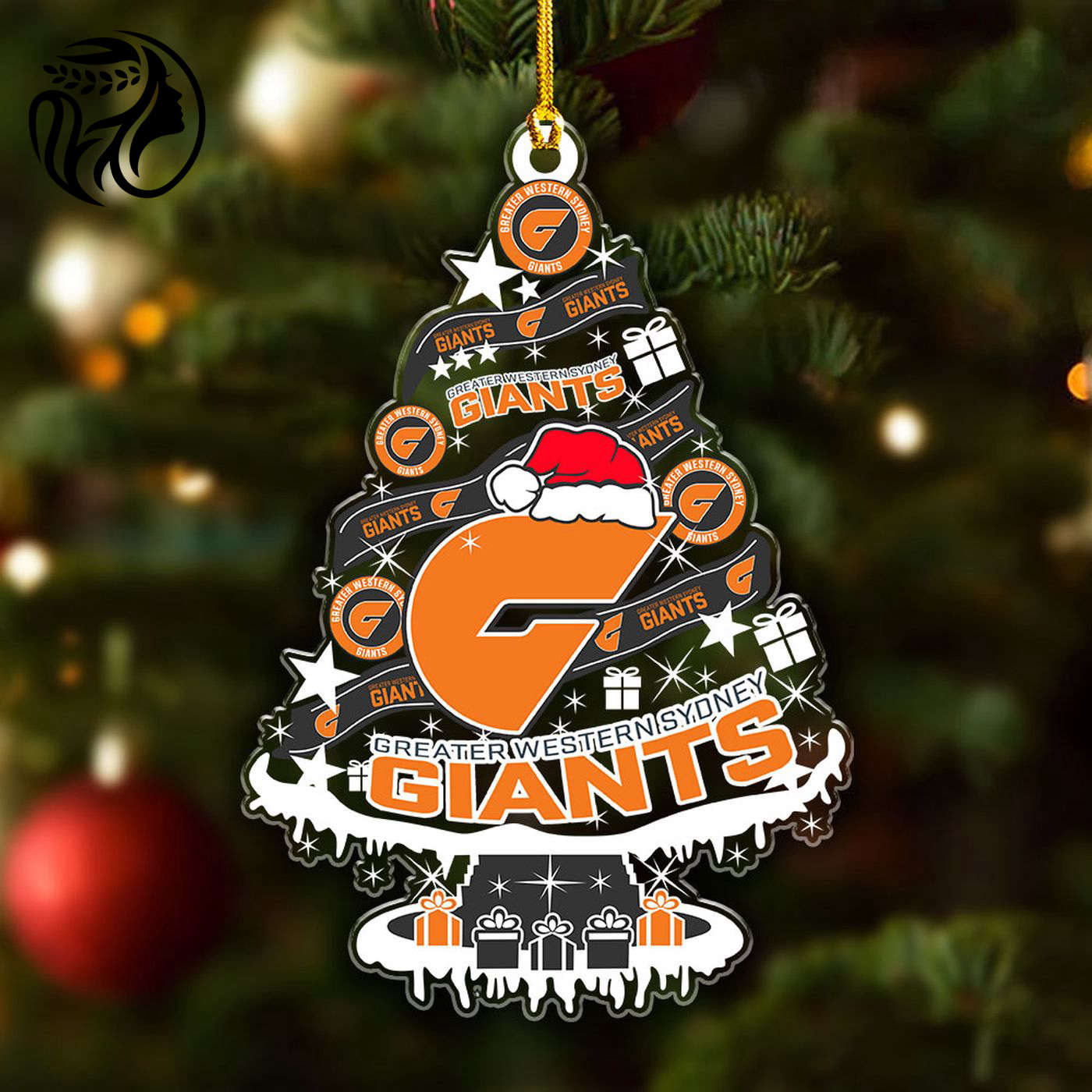 Greater Western Sydney Giants Custom Shape Clear 1-sided Acrylic Ornament Gift