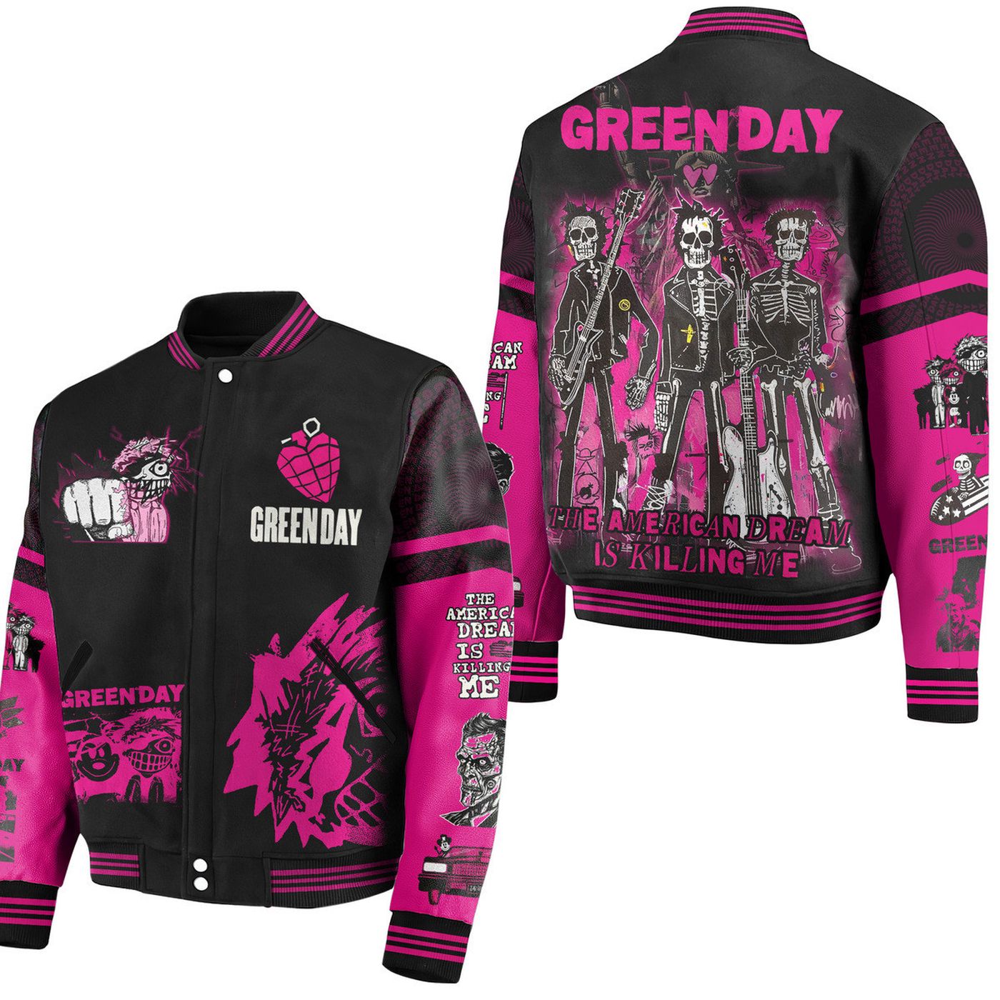 Green Day New Premium Baseball Jacket Gift For Fan Green Day New Premium Baseball Jacket Gift For Fan