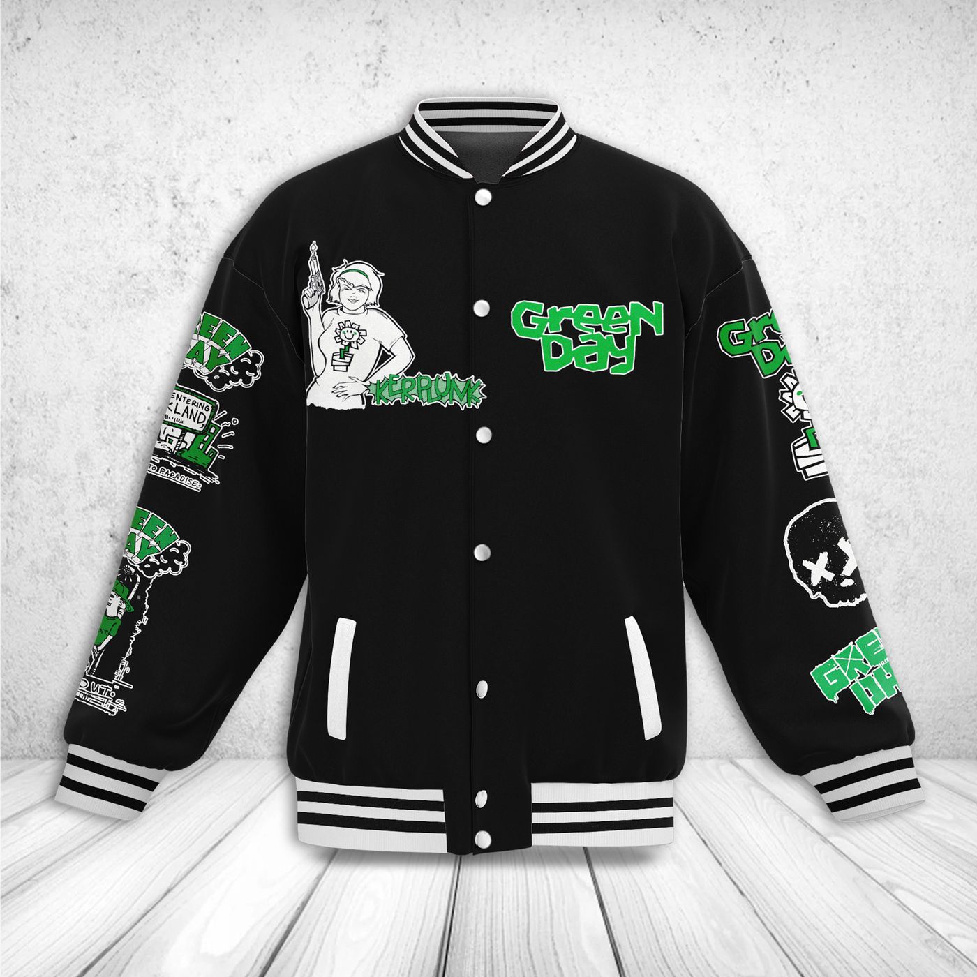 Green Day New Premium Baseball Jacket Gift For Fan Green Day New Premium Baseball Jacket Gift For Fan