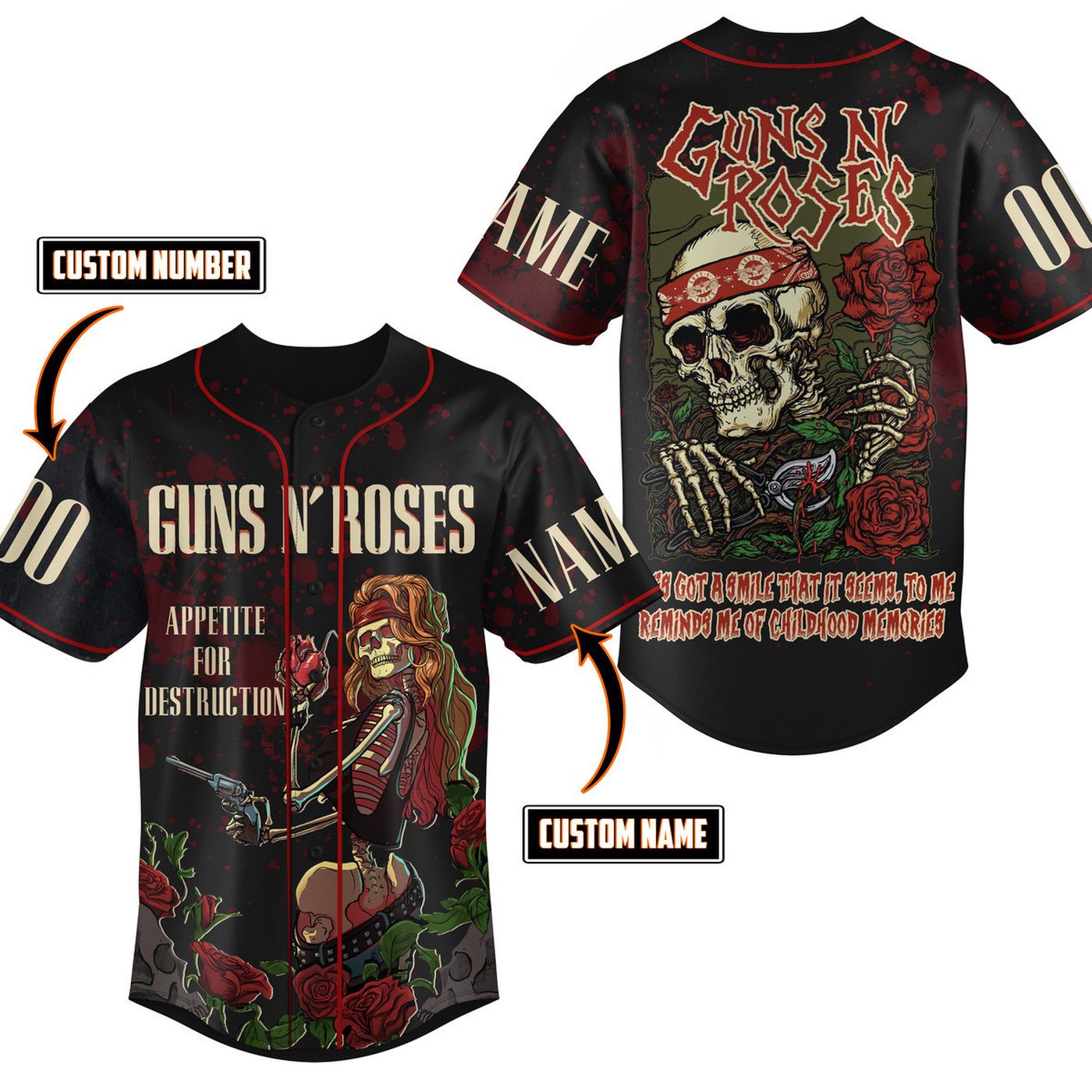 Guns N Roses Baseball Jersey For Men Women And Kids Gift