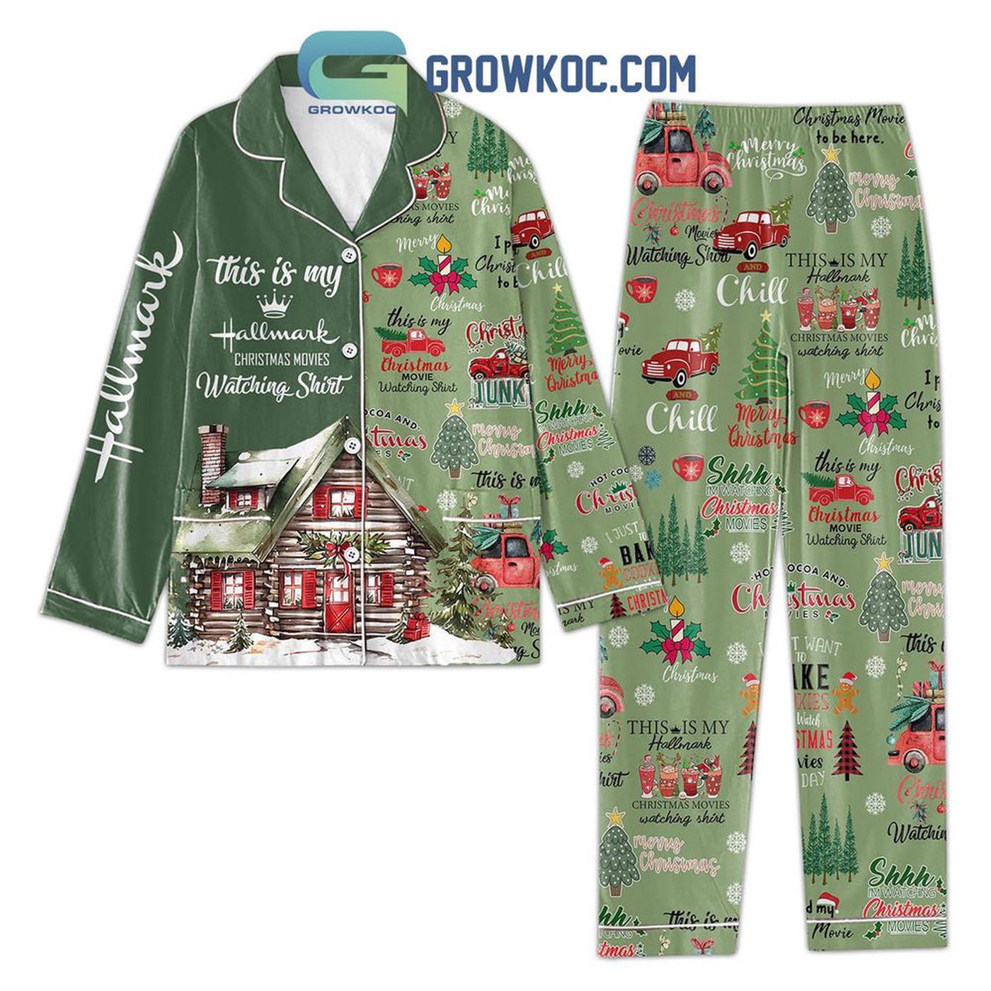 Feel the Holiday Spirit with Hallmark Merry Xmas Pajama Set – Perfect for Family Christmas & Holiday Celebrations!