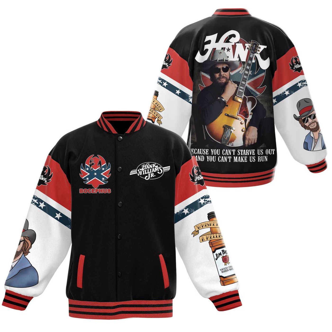 Hank Williams Jr New Premium Baseball Jacket Gift For Fan