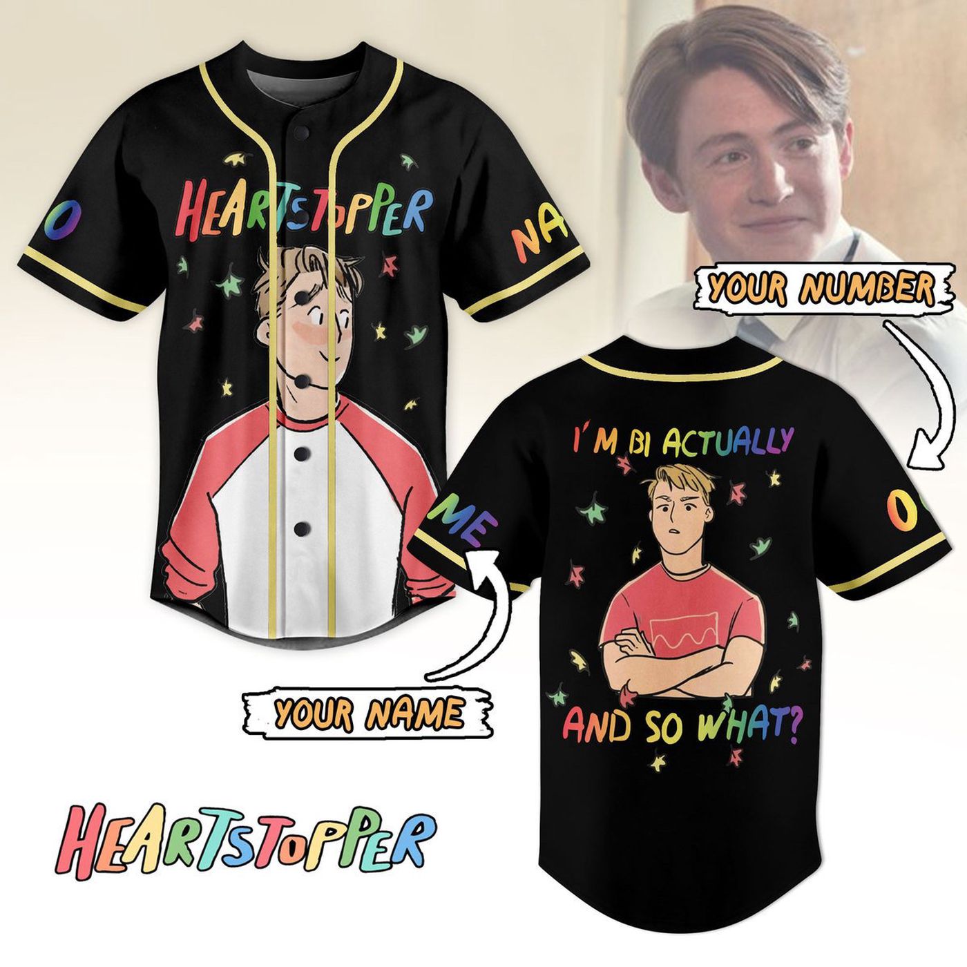 Heartstopper Baseball Jersey For Men Women And Kids Gift Heartstopper Baseball Jersey For Men Women And Kids Gift