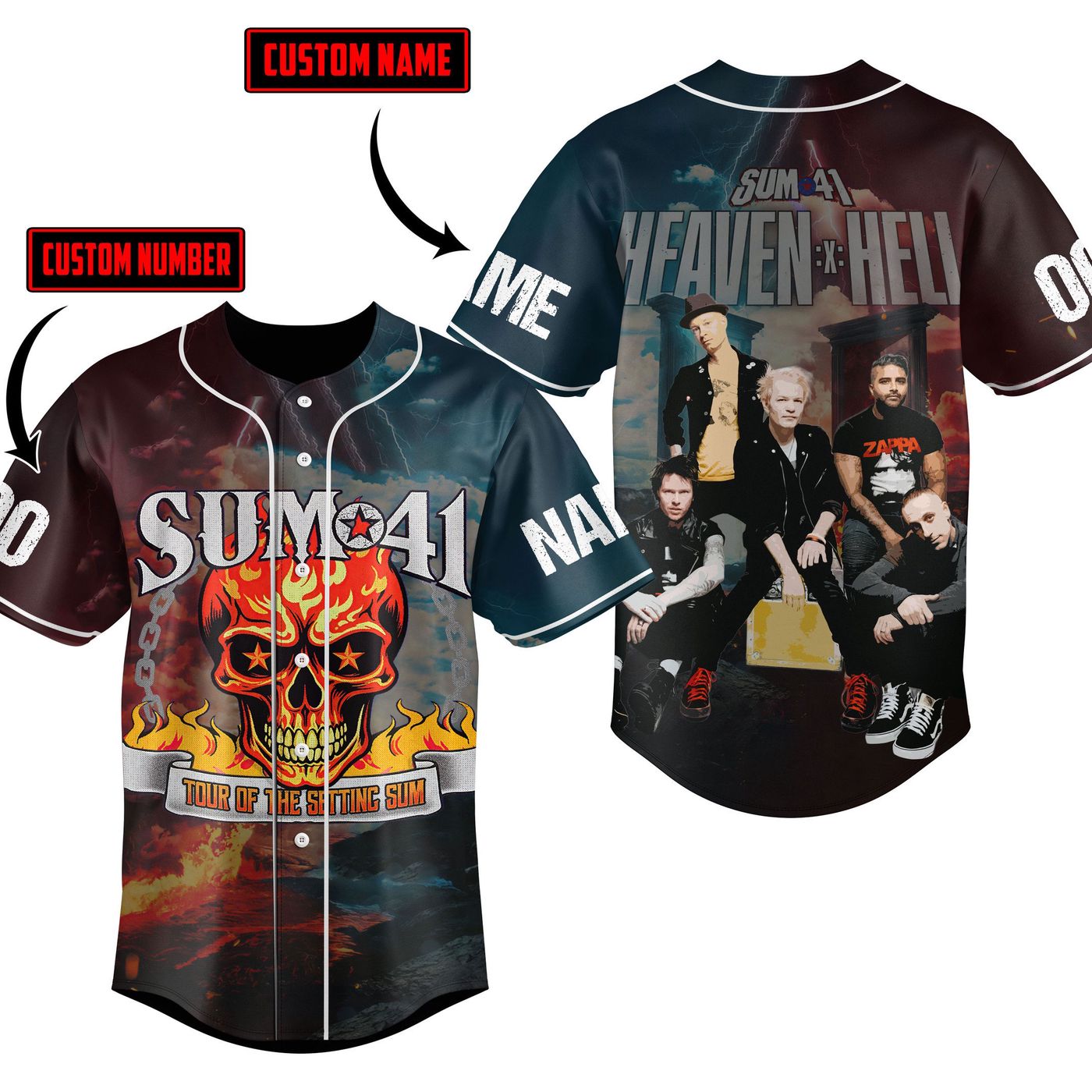 Heaven x Hell Baseball Jersey For Men Women And Kids Gift
