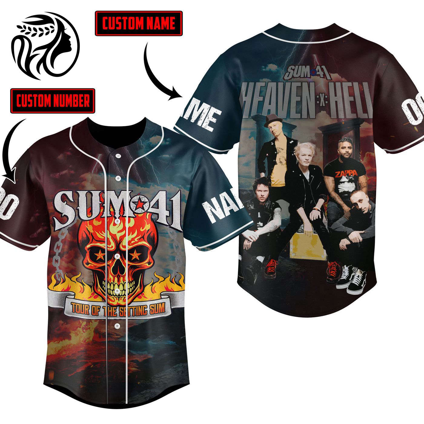 Heaven x Hell Baseball Jersey For Men Women And Kids Gift