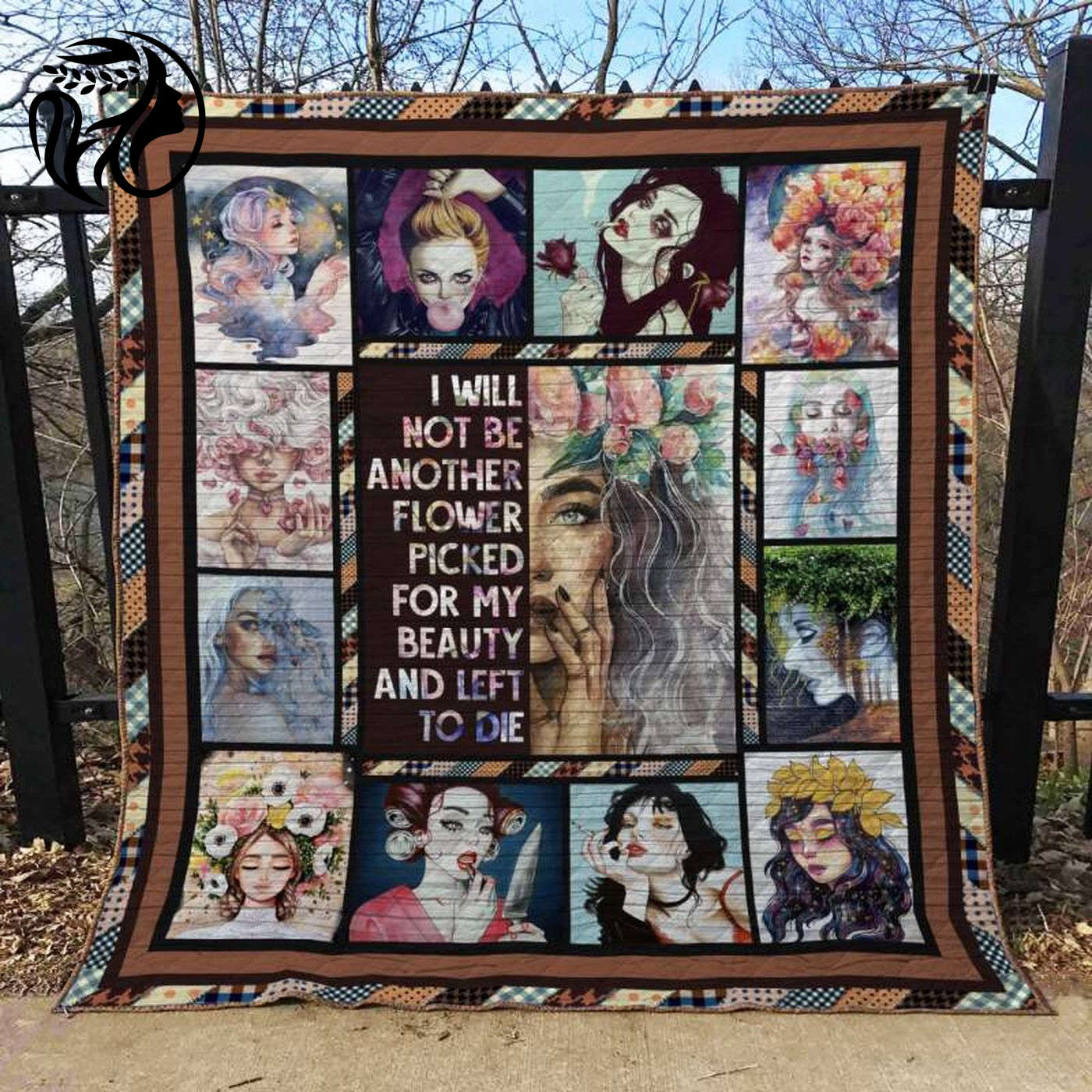 Hippie Girl Flower 3D Quilt Blanket: Customized Comfort for Boho Vibes!