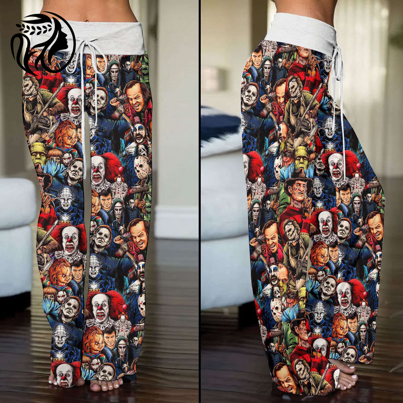 Horror Movies High-Waisted Straight-Leg Trousers  -  - Gift for Women for Women