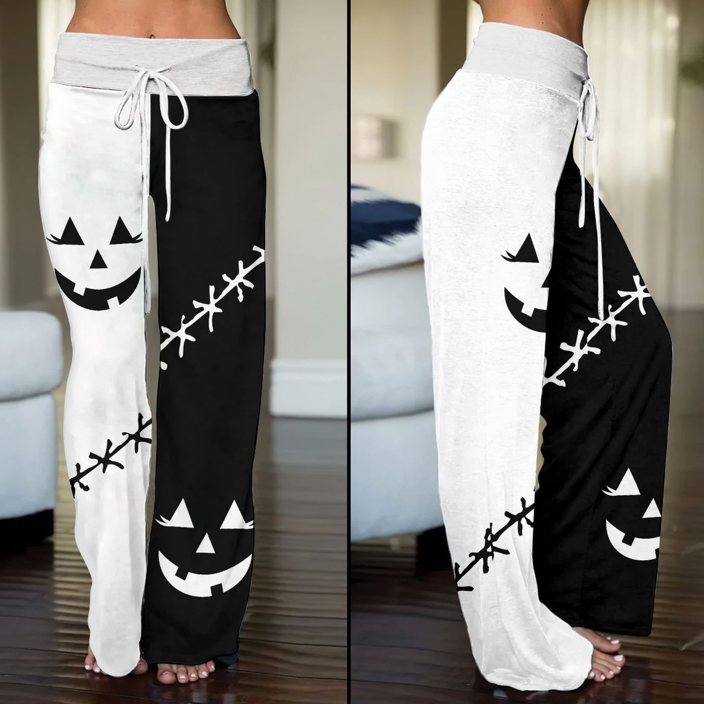 Horror Movies High-Waisted Straight-Leg Trousers  – Gift for Women