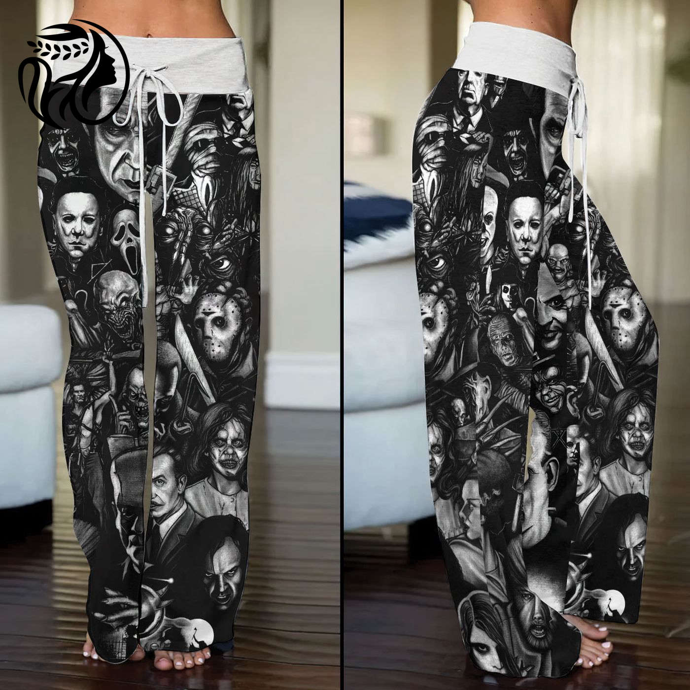 Horror Movies High-Waisted Straight-Leg Trousers  –  – Gift for Women for Women