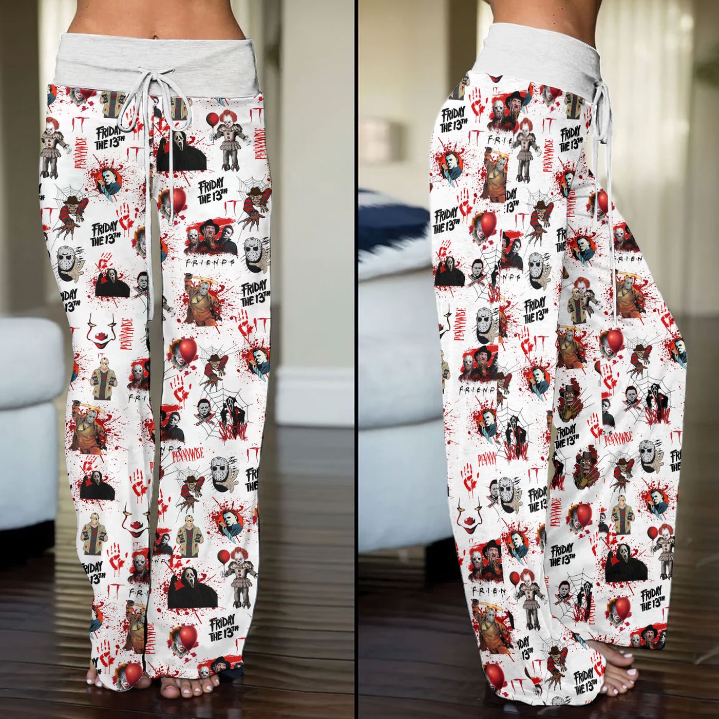 Horror Movies High-Waisted Straight-Leg Trousers – – Gift for Women for Women Horror Movies High-Waisted Straight-Leg Trousers – – Gift for Women for Women
