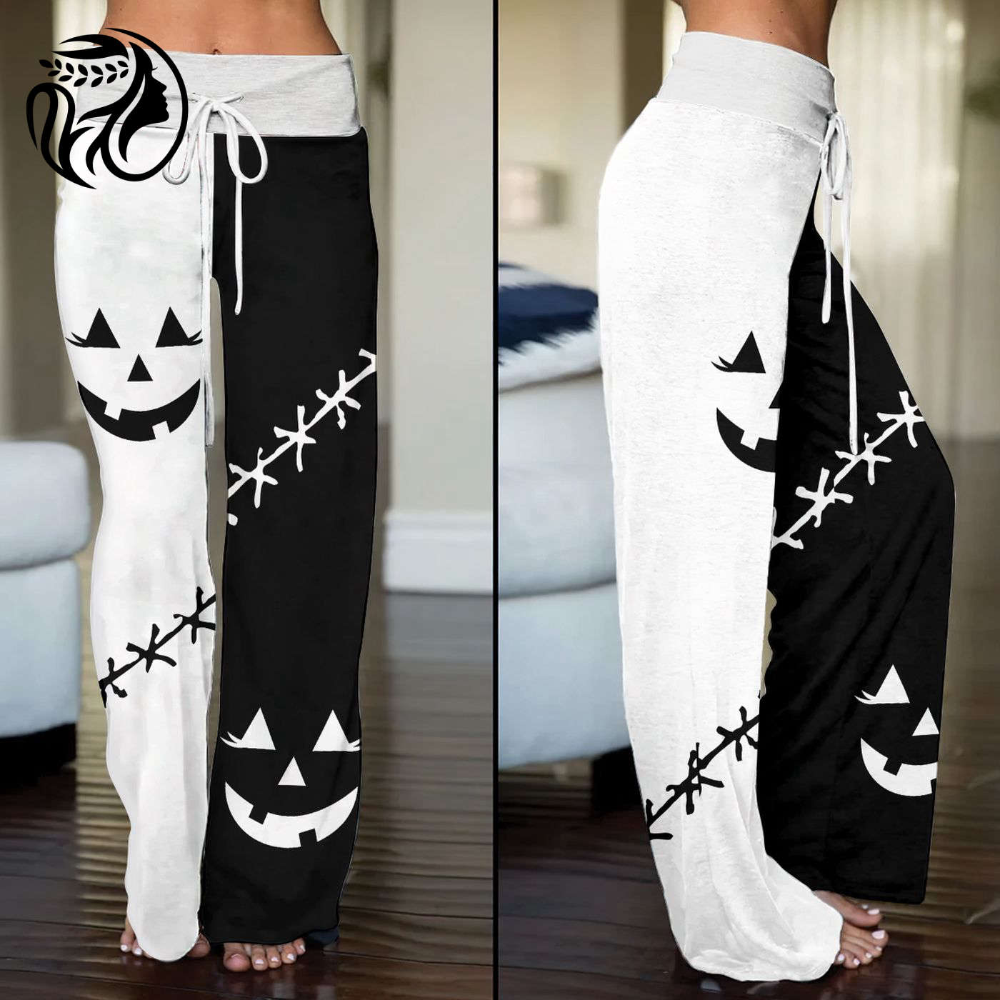 Horror Movies High-Waisted Straight-Leg Trousers  – Gift for Women