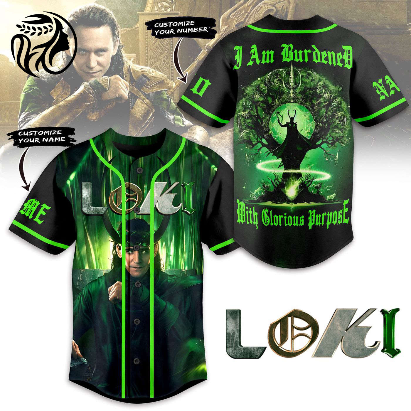 I Am Burdened With Glorious Purpose Loki Baseball Jersey For Men Women And Kids Gift