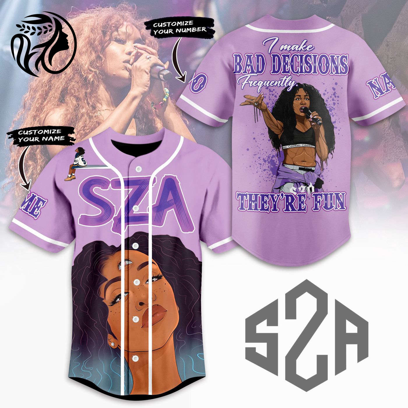 I make bad decisions frequently SZA Baseball Jersey For Men Women And Kids Gift