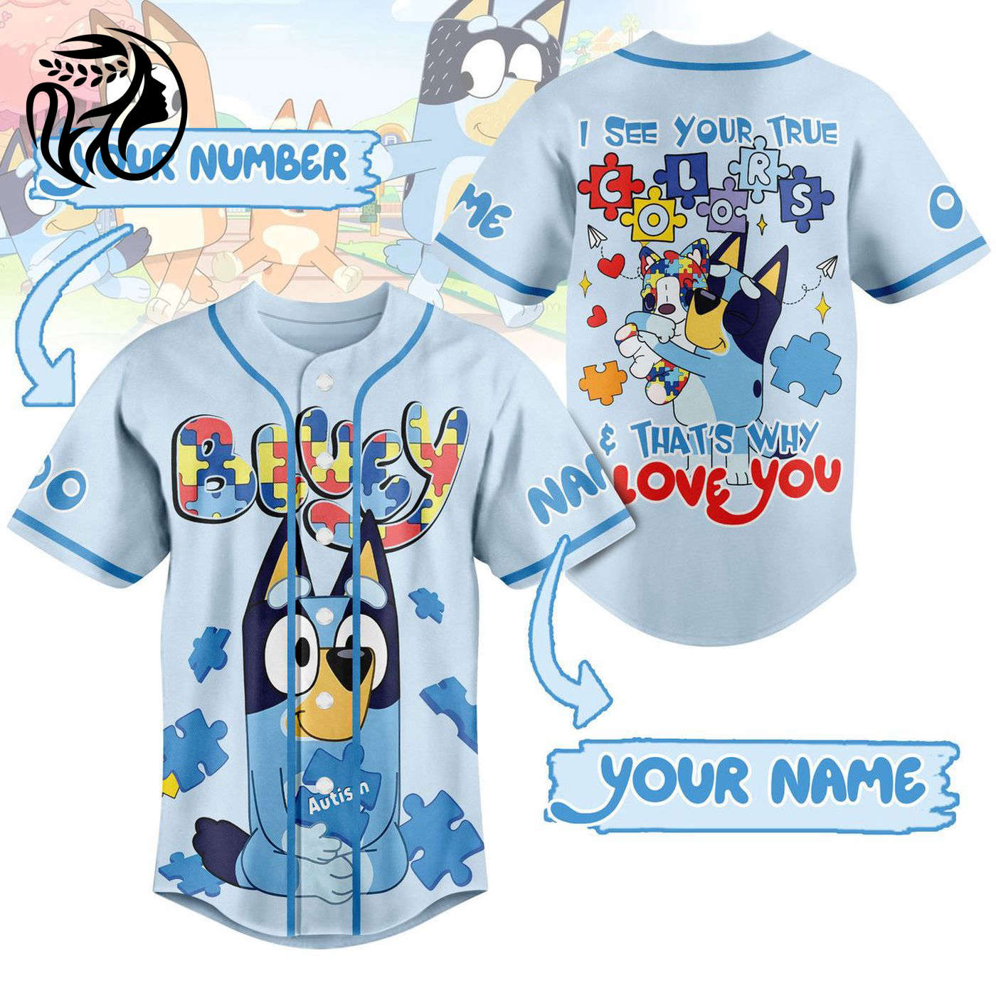I See Your True That Is Why Love You Bluey Baseball Jersey For Men Women And Kids Gift